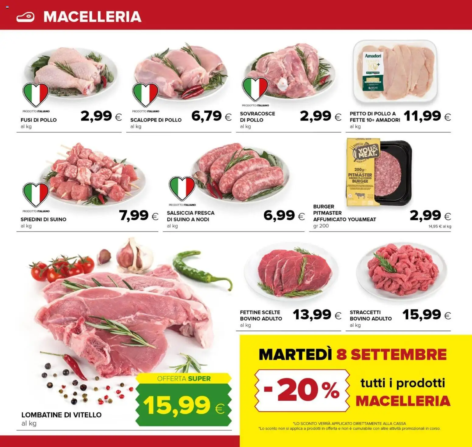 Anteprima dell'opuscolo Oasi volantino Roma dal negozio Oasi valido da 04/09/2026 - Pollo, Barbecue, Salsiccia, Bovino, Petto di Pollo, Vitello, Suino, Spiedini