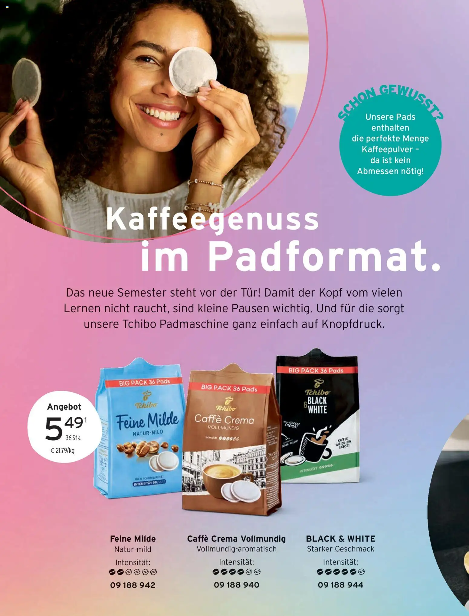 Vorschau von dem Prospekt des Geschäftes Tchibo, gültig ab dem 01.09.2026 - Kaffee, Milch, Tür