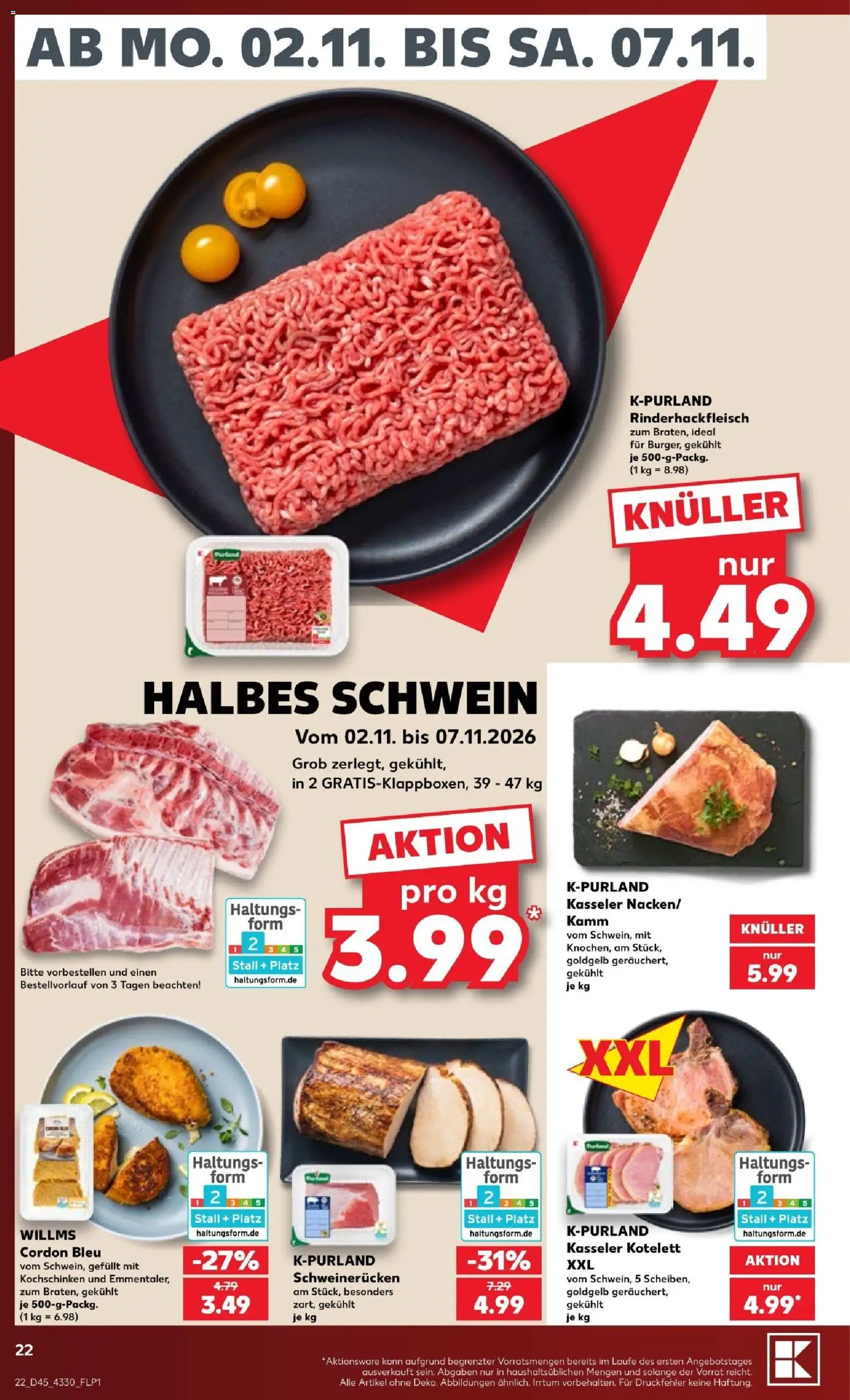 Vorschau von dem Prospekt des Geschäftes Kaufland, gültig ab dem 02.11.2026 - Schweinerucken