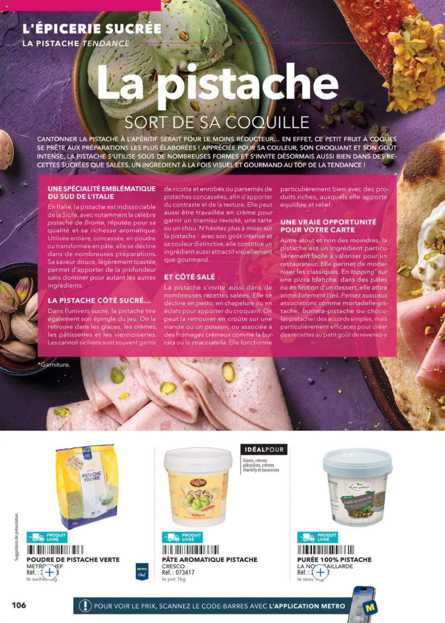 Prévisualisation de METRO - Guide Italie du magasin METRO formulaire valide 28/05/2026 - Tiramisu, Ricotta, Mais, Pâtes, Tarte, Viande, Chapelure, Poudre