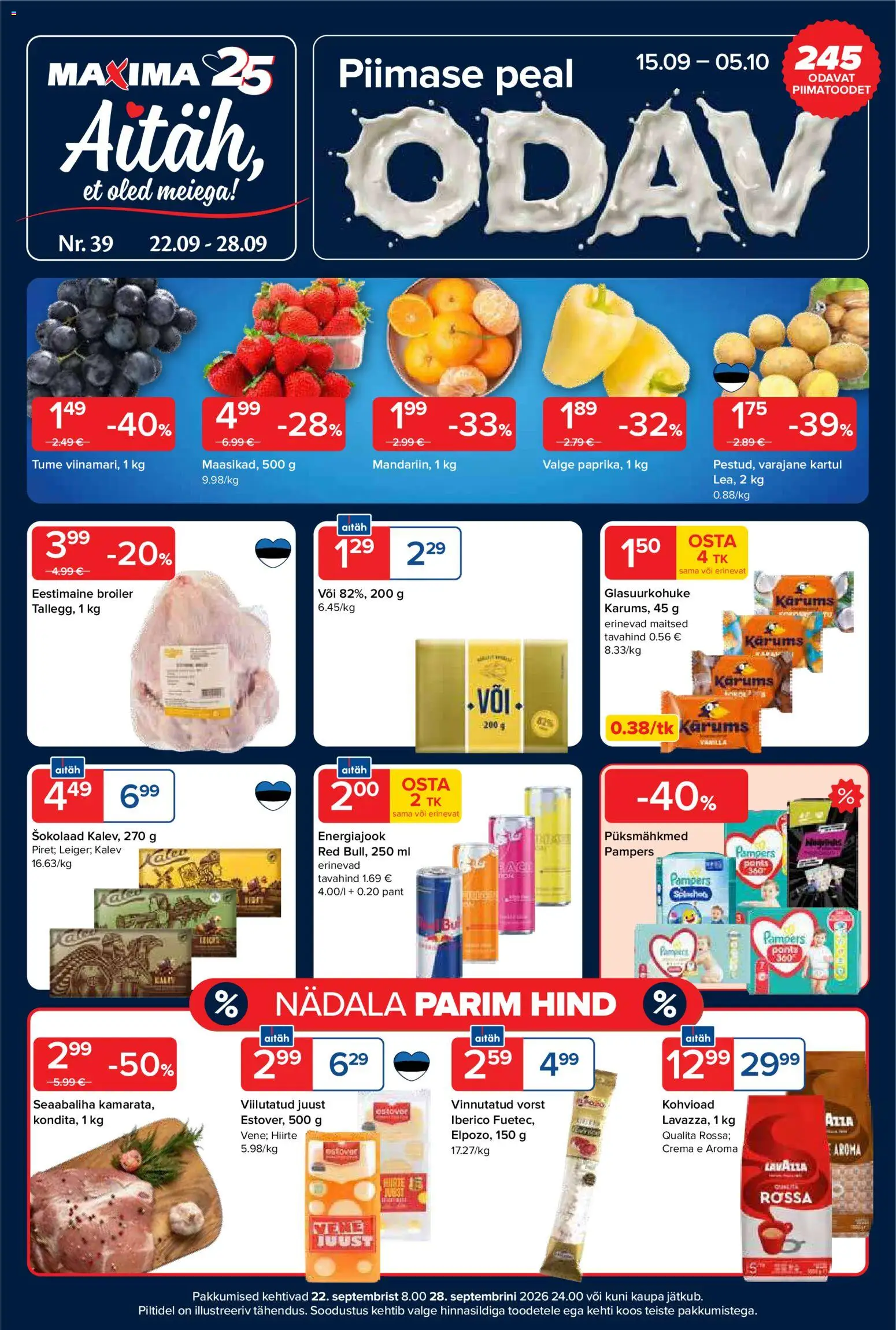 Maxima kliendilehe eelvaade alates 22.09.2026
