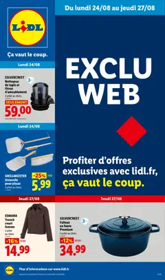 Prévisualisation de LIDL catalogue les bonnes affaires Exclu Web du magasin LIDL formulaire valide 24/08/2026