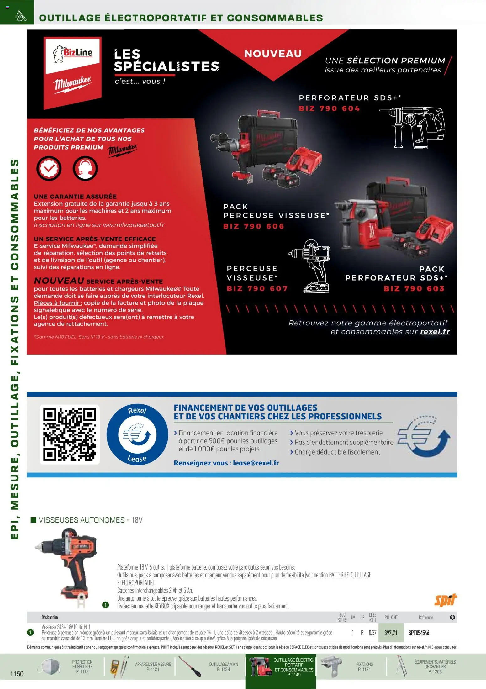Prévisualisation de Brochure EPI, mesure, outillage, fixations et consommables du magasin Rexel formulaire valide 18/11/2025 - Batterie, Clé, Perceuse, Outils, Perceuse à percussion