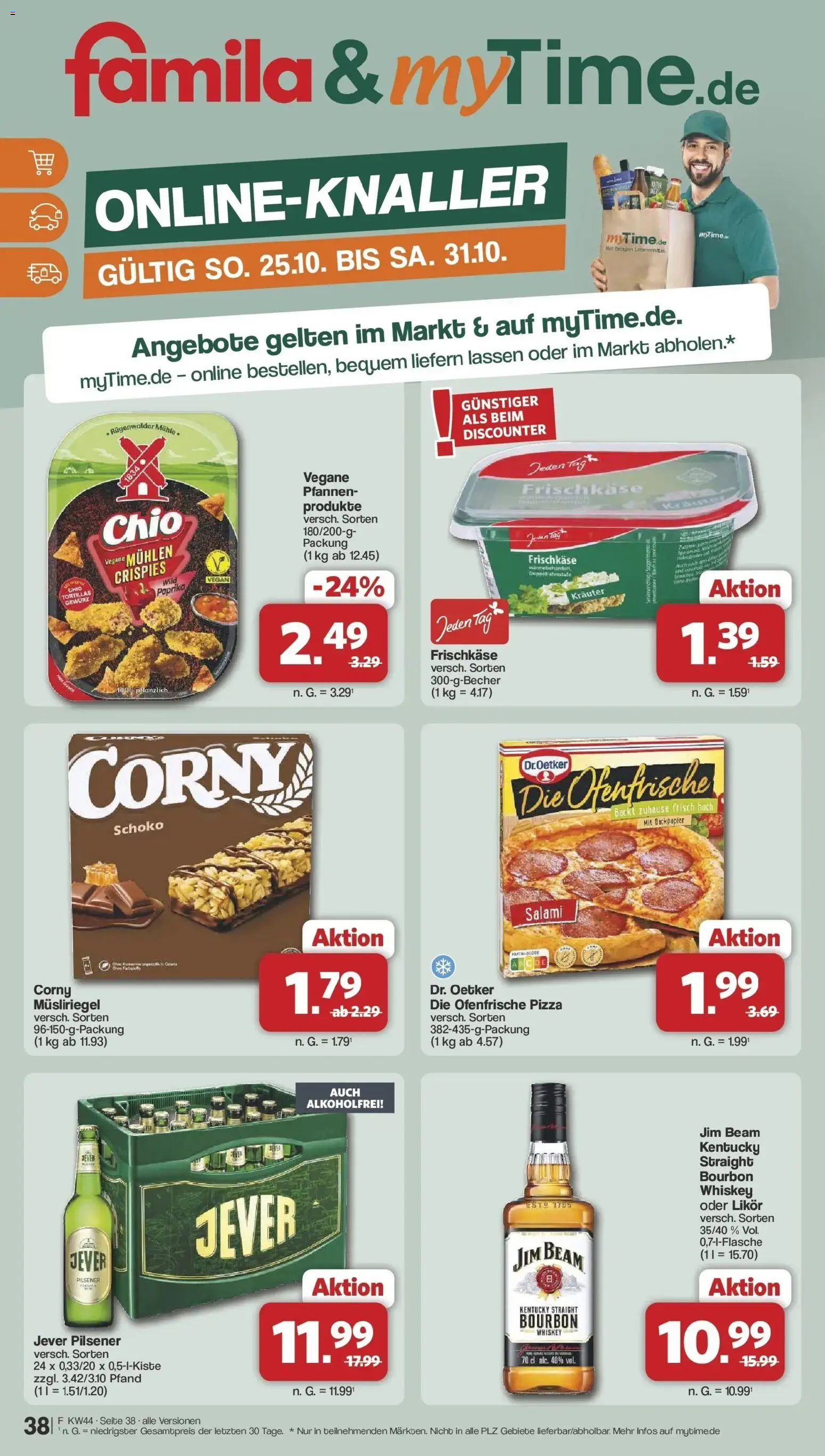 Vorschau von dem Prospekt des Geschäftes Famila Nordwest, gültig ab dem 26.10.2026 - Tortillas, Jever, Paprika, Whiskey, Salami, Jim beam, Likör, Ofenfrische