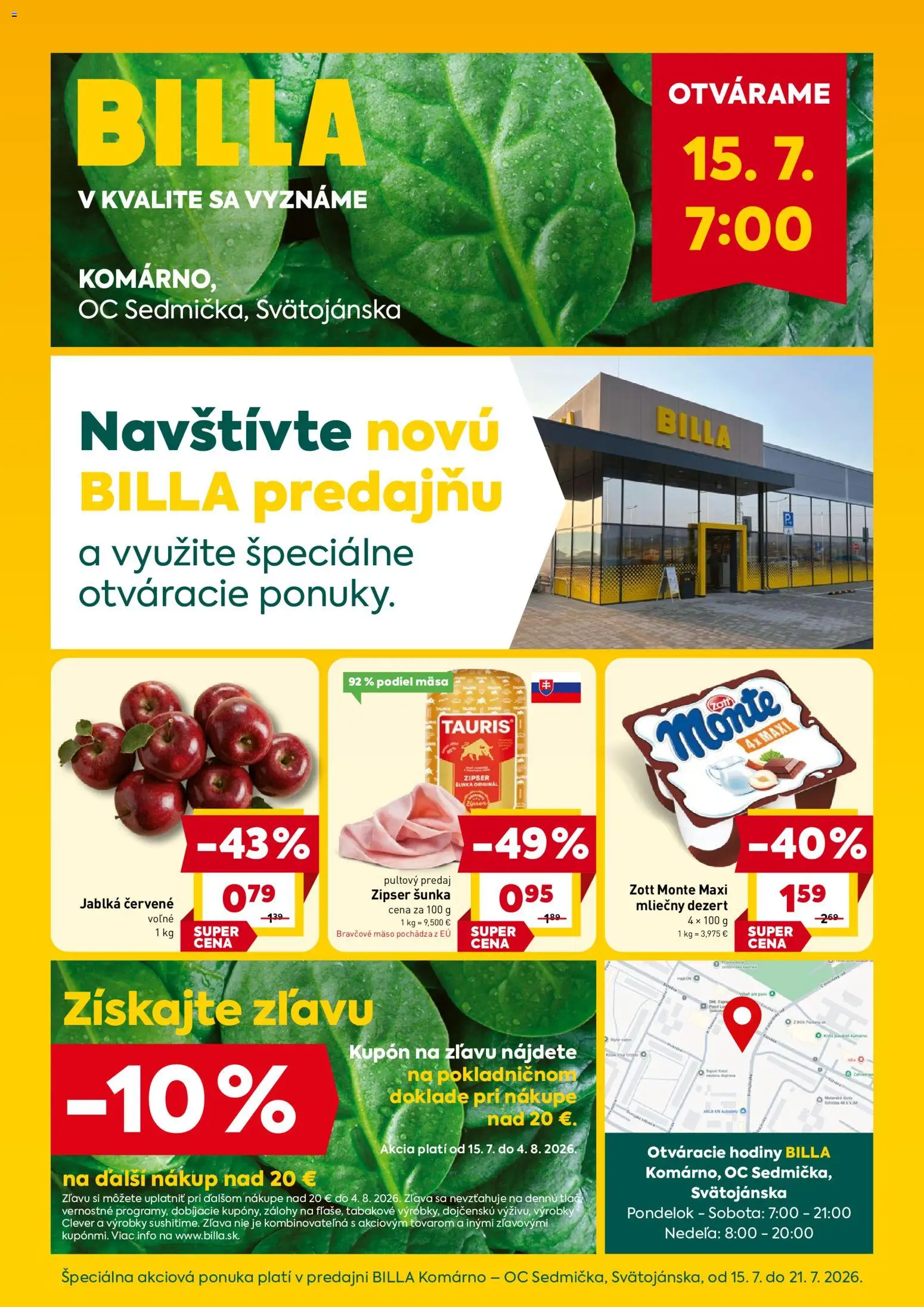 Náhľad Billa letáku platného od 15.07.2026