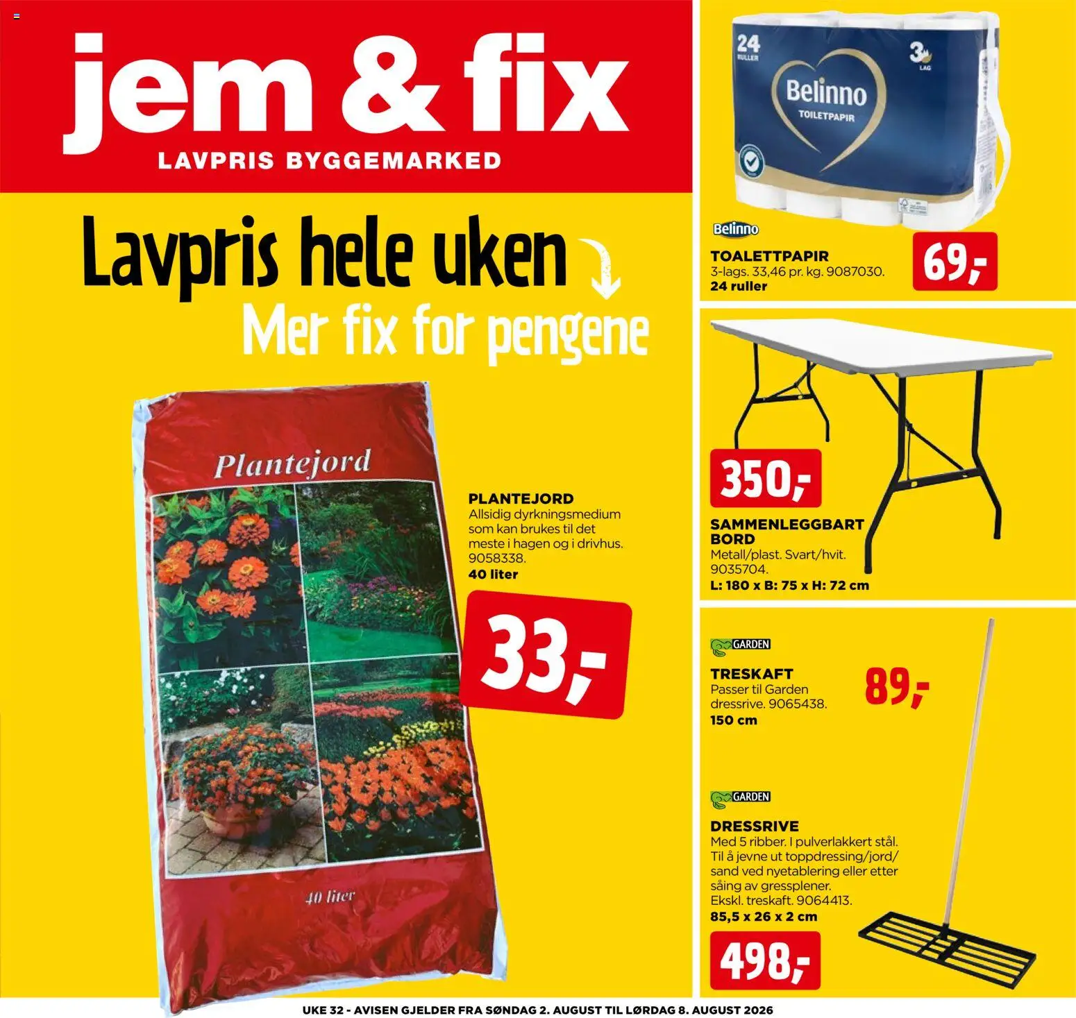 Forhåndsvis Jem & Fix kundeavis fra butikk Jem & Fix gyldig fra 01/08/2026