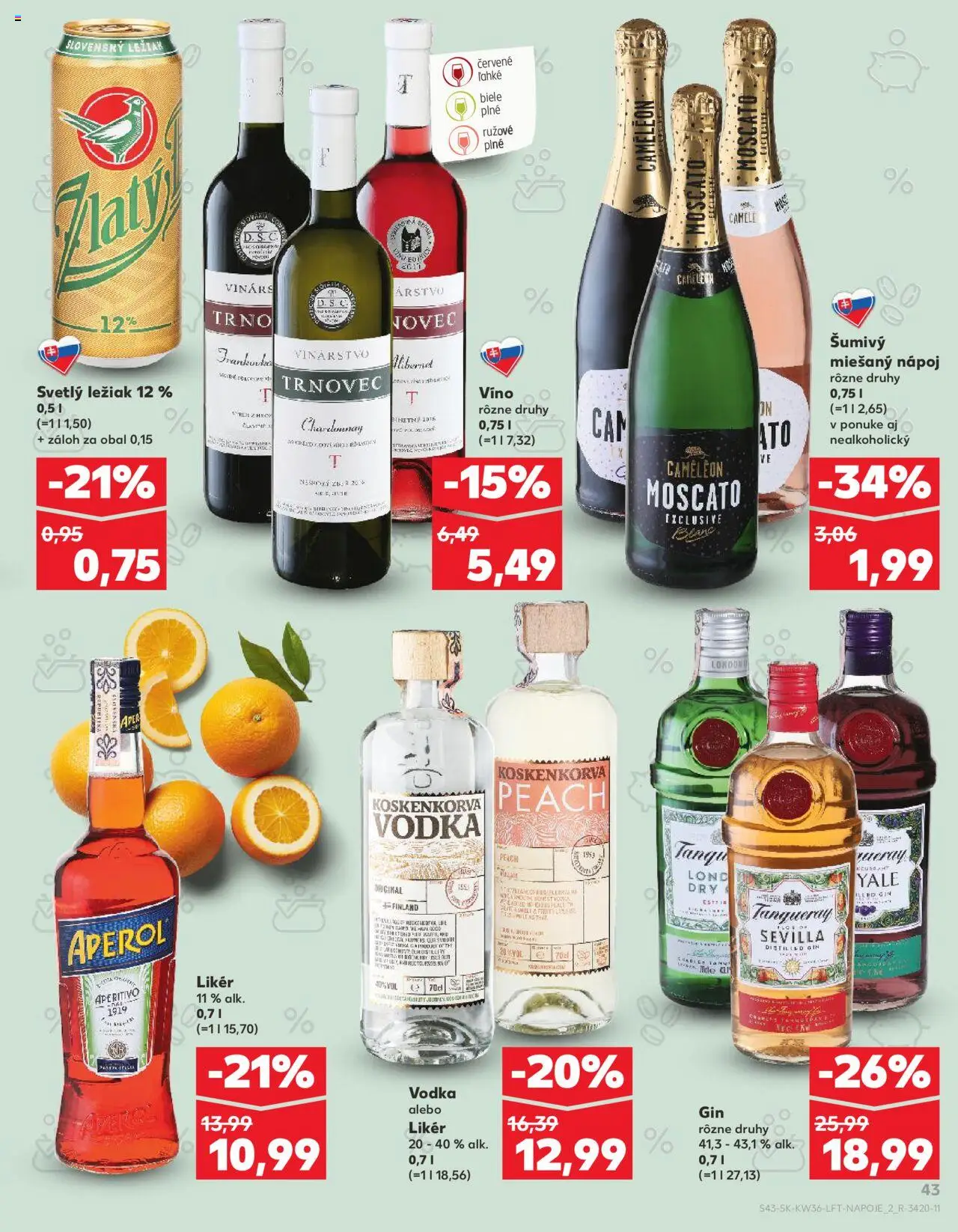 Náhľad Kaufland letáku platného od 04.09.2025 - Víno, Aperol, Vodka, Gin, Zlatý Bažant