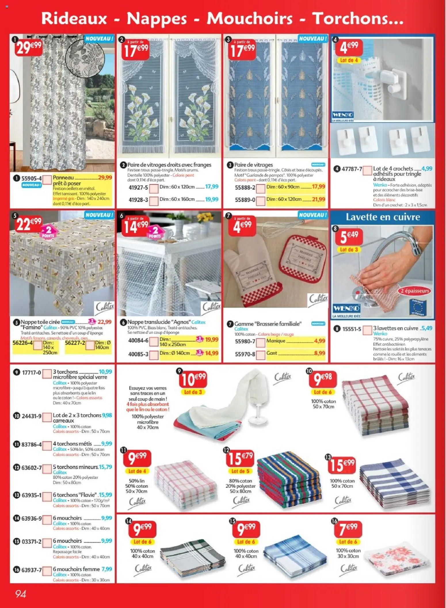 Prévisualisation de Maximo catalogue epicerie du magasin Maximo formulaire valide 24/08/2026 - Crochets, Verres, Rideaux, Coton, Nappe, Mouchoirs, Torchons, Aliments