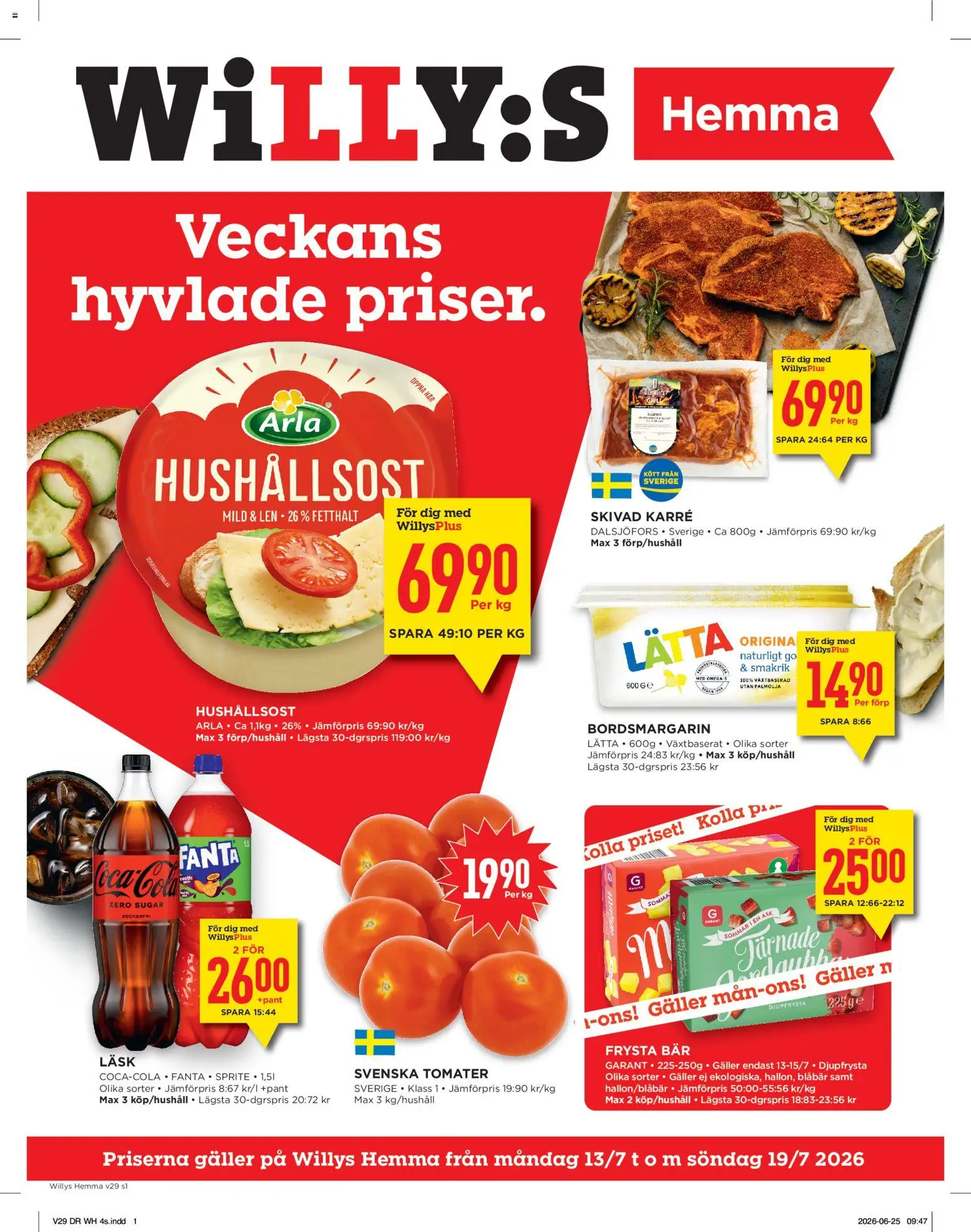 Förhandsgranska reklamblad Willys erbjudanden Hemma från butik Willys gäller från 13/07/2026