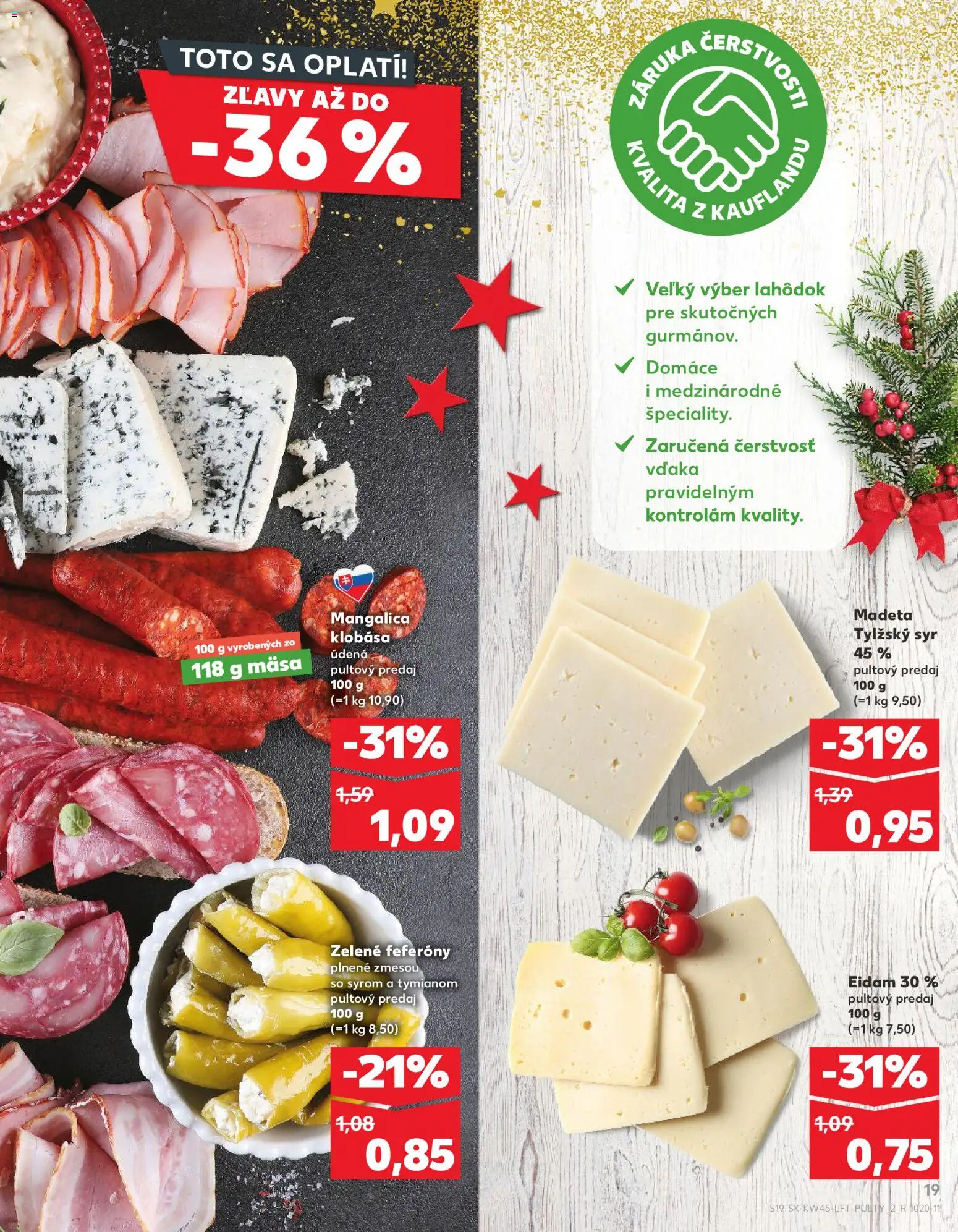 Náhľad Kaufland letáku platného od 06.11.2025 - Syr, Klobása, Eidam