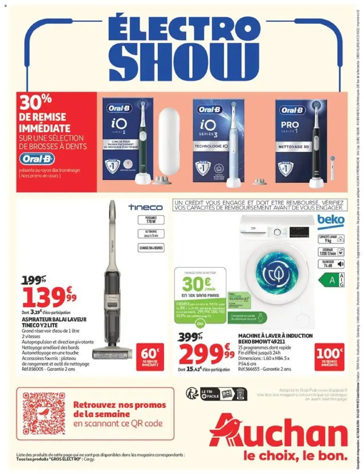 Prévisualisation de Auchan Electroshow du magasin Auchan formulaire valide 01/09/2026 - Aspirateur, Aspirateur balai, Balai, Plateau, Brosse à dents électrique, Brosse, Brosses a dents, Brosse à dents