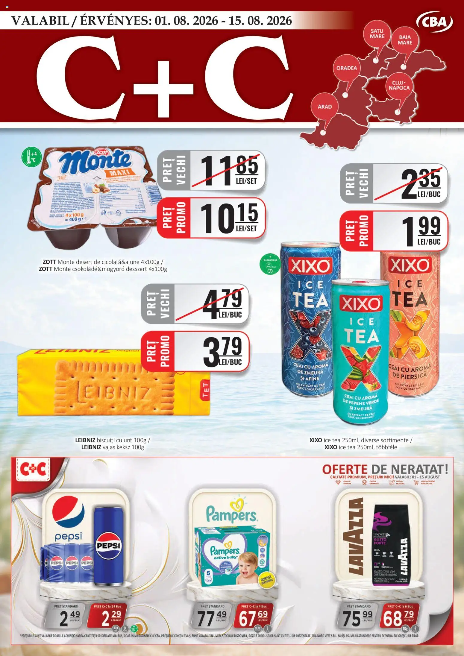 Previzualizarea de cataloage: CBA CBA Catalog C+C valabil de la 01.08.2026 - Mici, Ceai, Pepsi, Desert, Zmeură, Baby, Unt, Pepene Verde