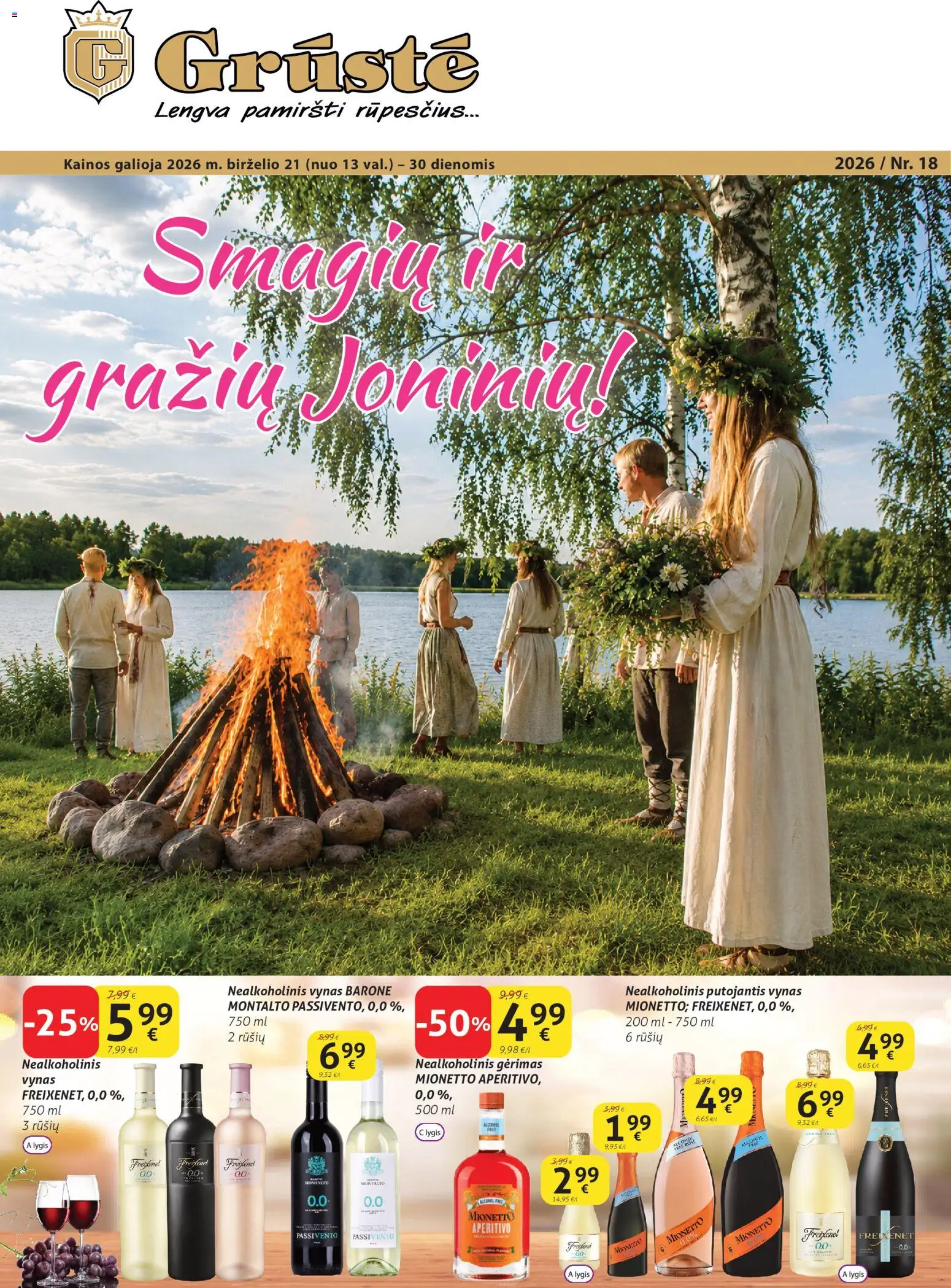 GRUSTE parduotuvės leidinio GRUSTE leidinys galiojančio nuo 2026.06.21 peržiūra - Vynas, Nealkoholinis vynas