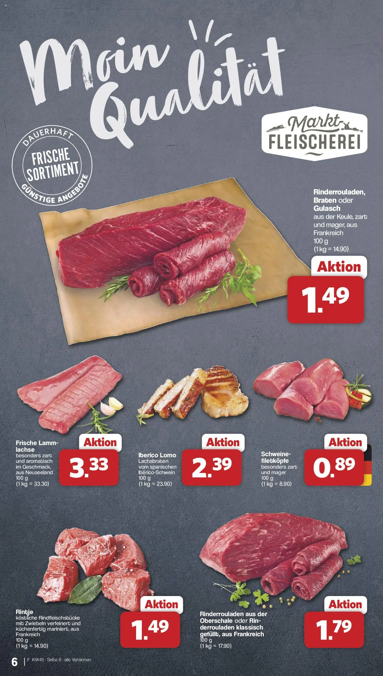 Vorschau von dem Prospekt des Geschäftes Famila Nordwest, gültig ab dem 02.11.2026 - Gulasch, Rinderrouladen, Zwiebeln