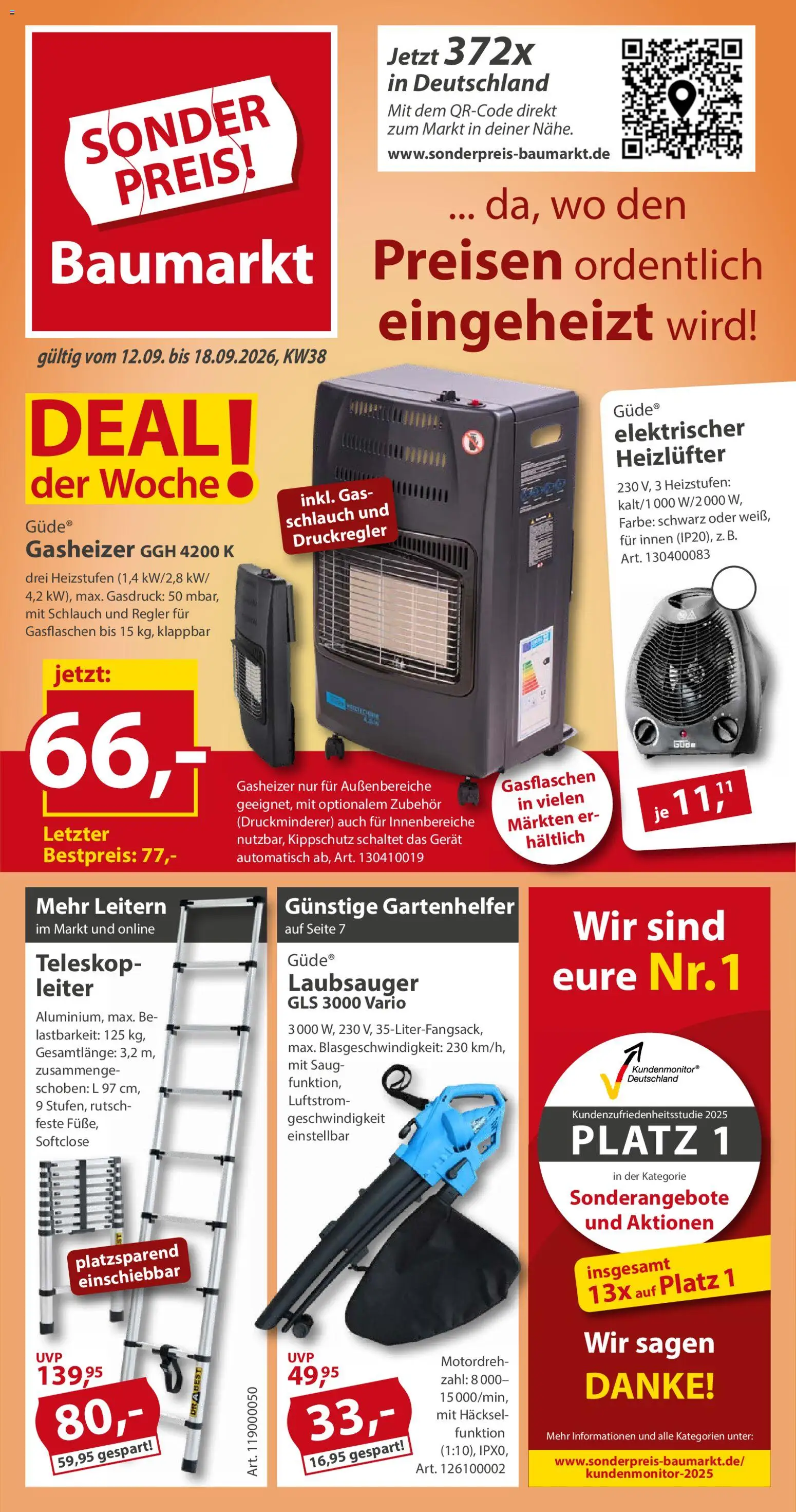 Vorschau von dem Prospekt des Geschäftes Sonderpreis Baumarkt, gültig ab dem 12.09.2026