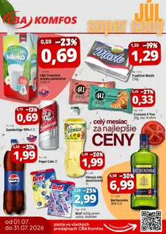 Náhľad CBA Komfos letáku platného od 01.07.2026