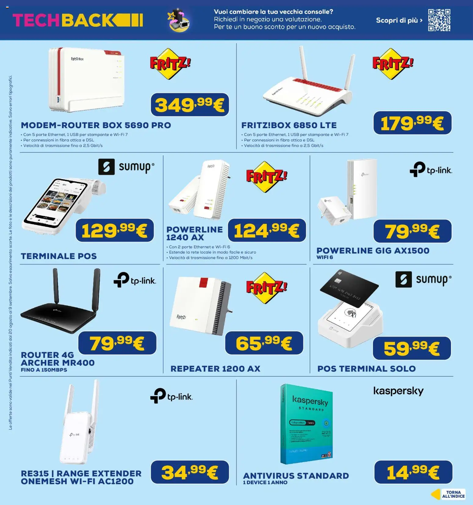 Anteprima dell'opuscolo Euronics volantino Back to Euronics dal negozio Euronics valido da 20/08/2026 - Stampante, USB, Router, Tè, Range extender