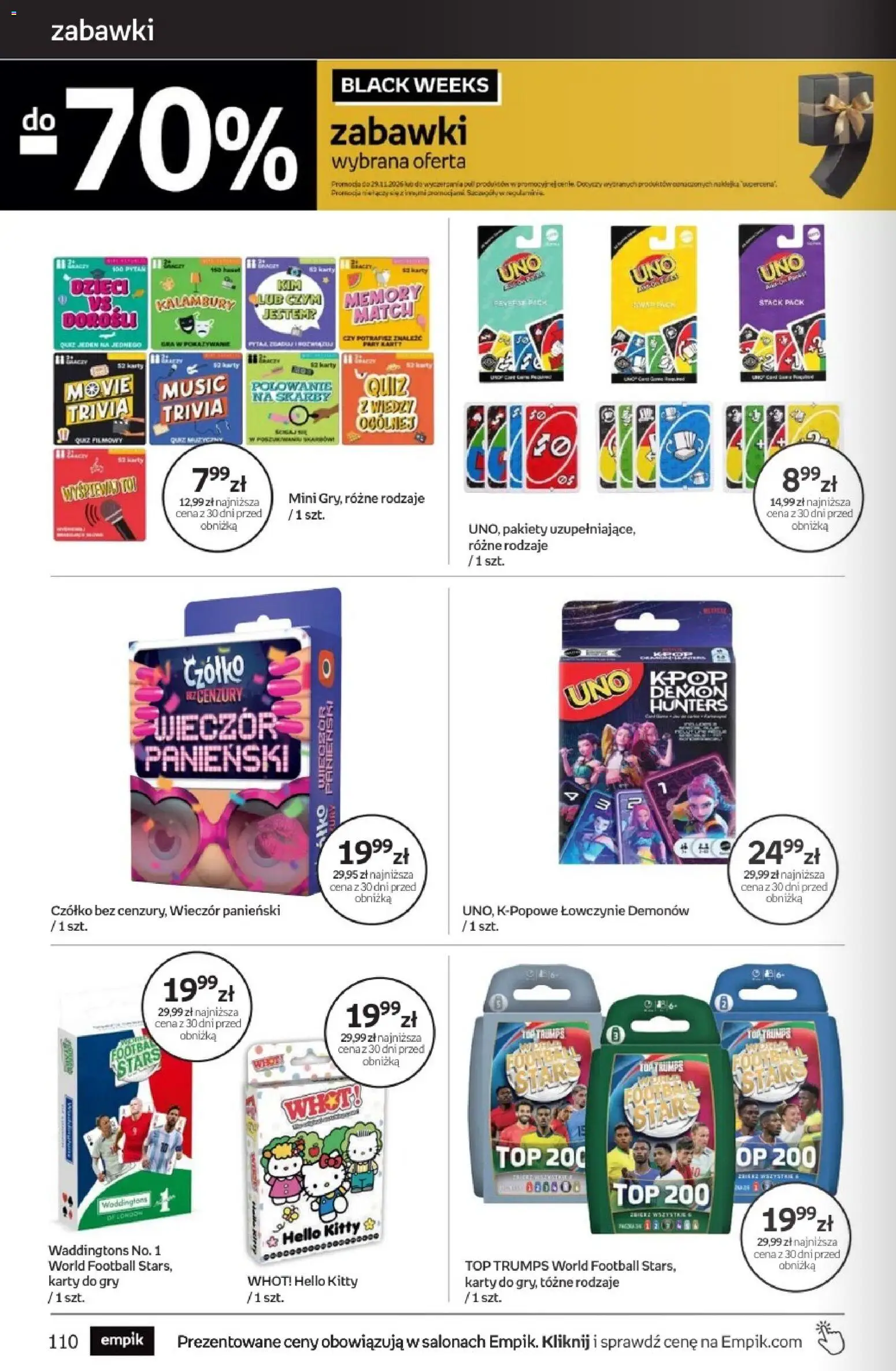 Pogląd gazetki "Empik Black Weeks" ze sklepu Empik ważnej od 28.10.2026 - Gry, Gra, Zabawki, Top
