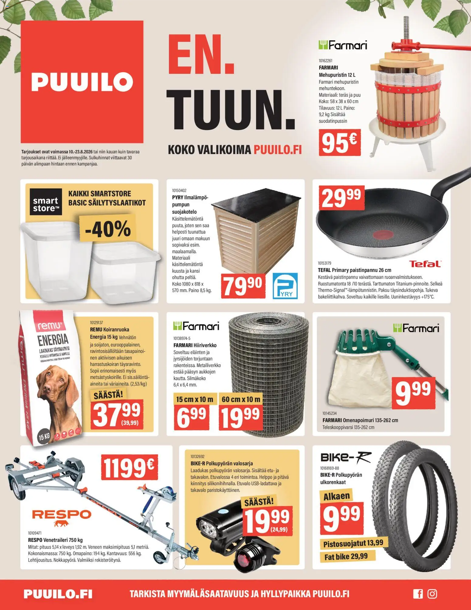 Kaupan Puuilo Puuilo tarjoukset esikatselu, voimassa 10/08/2026