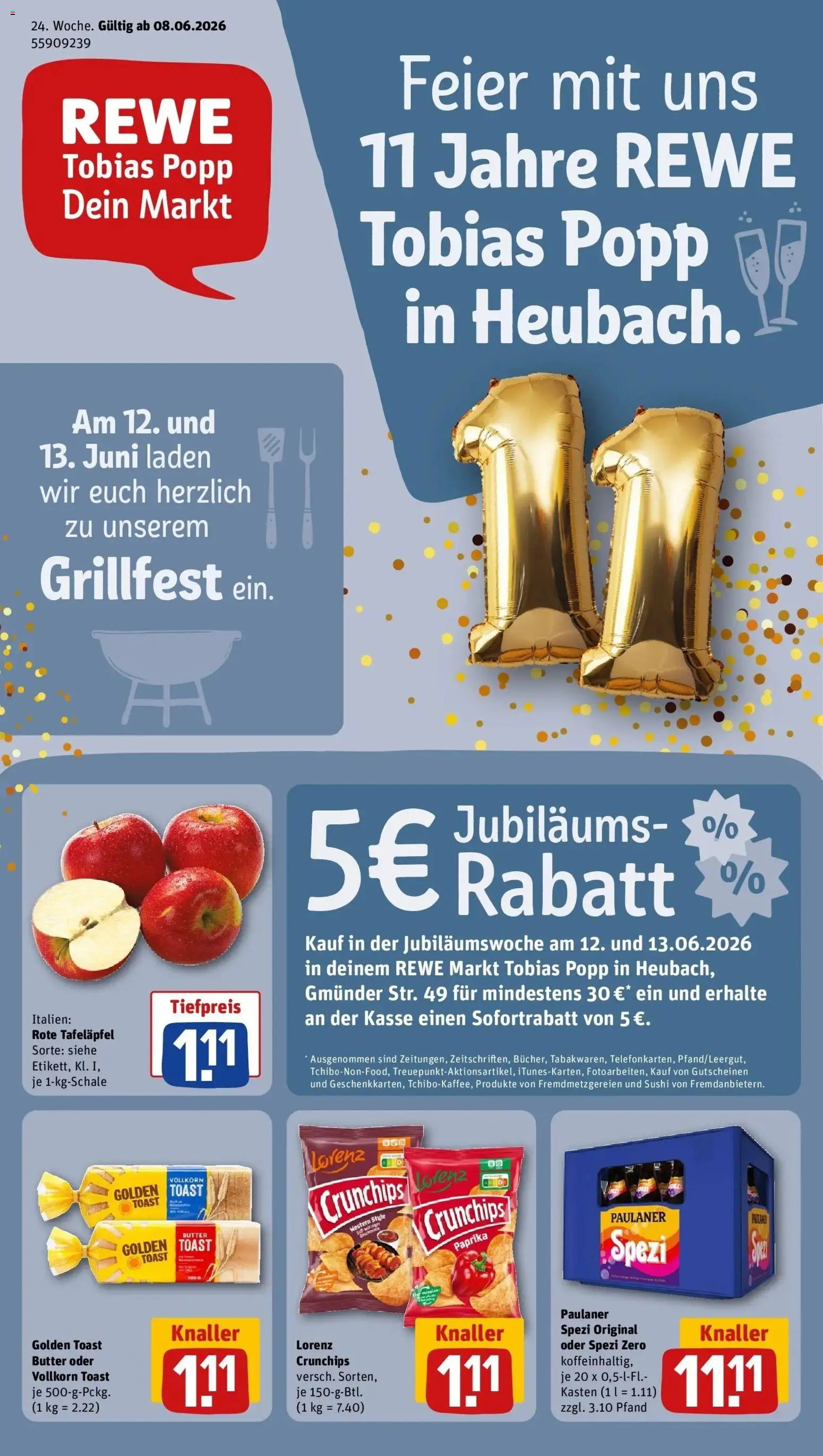 Vorschau von dem Prospekt des Geschäftes Rewe, gültig ab dem 08.06.2026