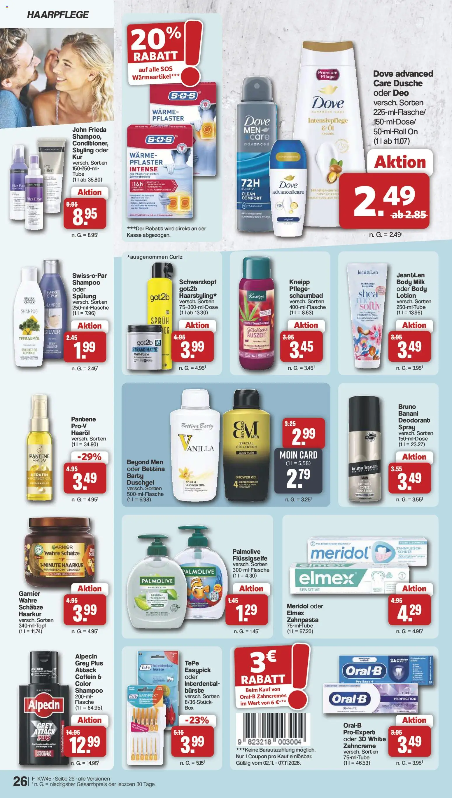 Vorschau von dem Prospekt des Geschäftes Famila Nordwest, gültig ab dem 02.11.2026 - Dusche, Shampoo, Zahnpasta, Duschgel, Spülung, Shower Gel, Duschcreme, Body Milk