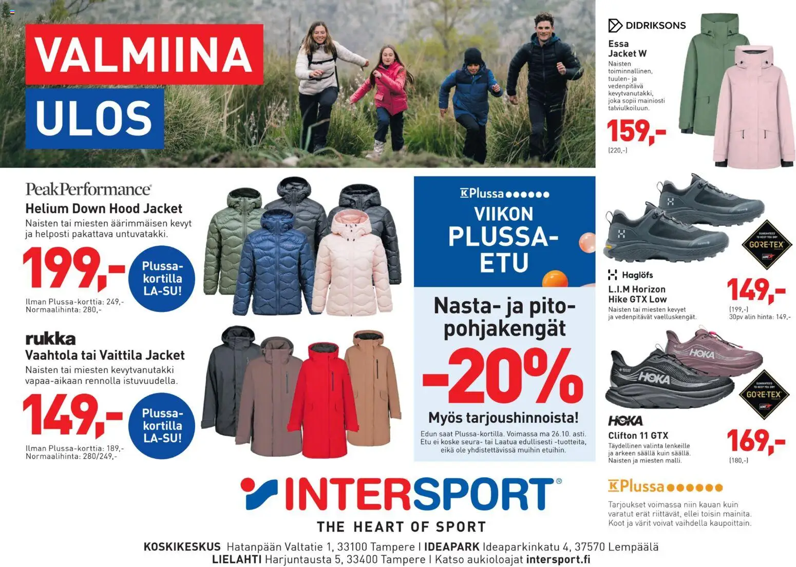 Kaupan Intersport Intersport tarjoukset Tampere esikatselu, voimassa 24/10/2026