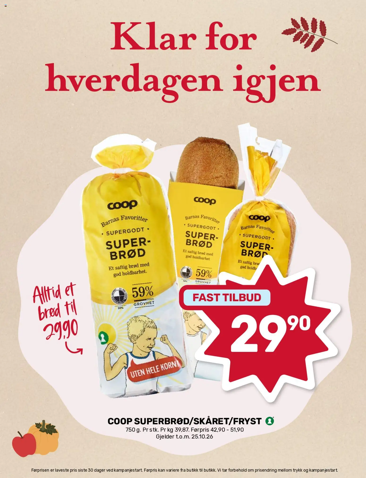Forhåndsvis Coop Marked kundeavis fra butikk Coop Marked gyldig fra 12/10/2026 - Brød, Ved