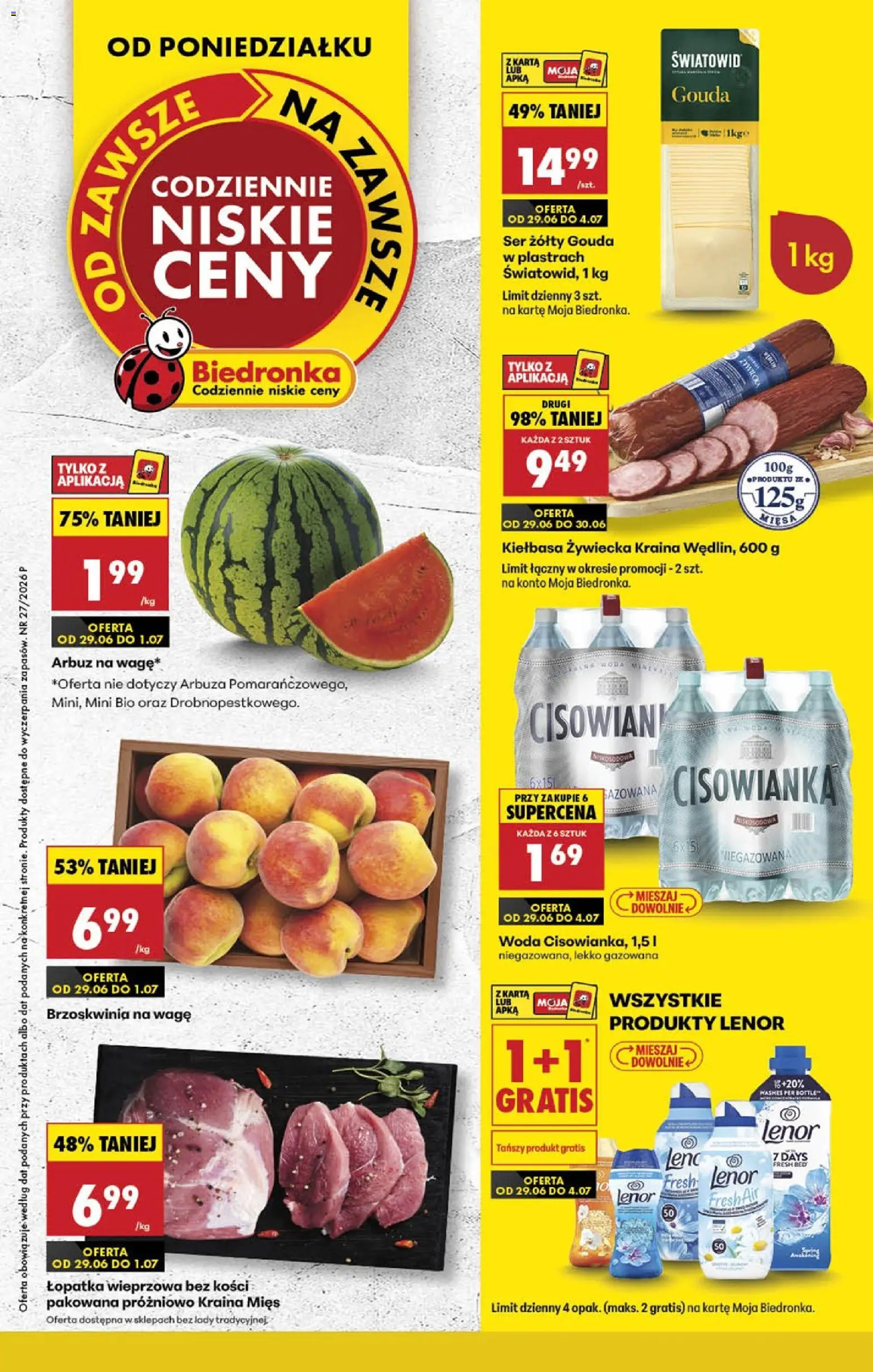 Náhled nabídky: Biedronka Polsko Biedronka Polsko leták platný od 29.06.2026 - Gouda, Lenor, Lopatka