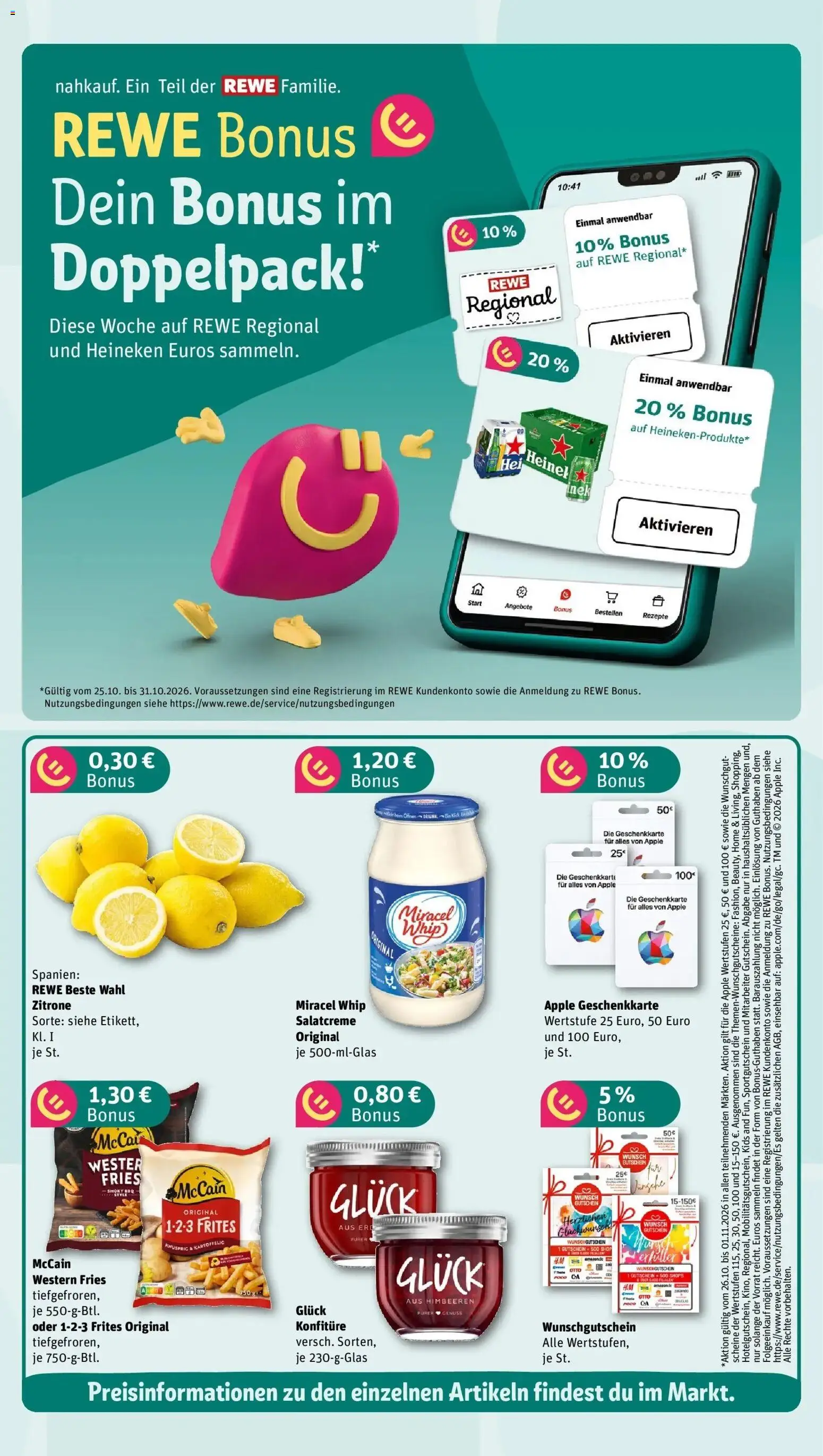Vorschau von dem Prospekt des Geschäftes Rewe, gültig ab dem 26.10.2026