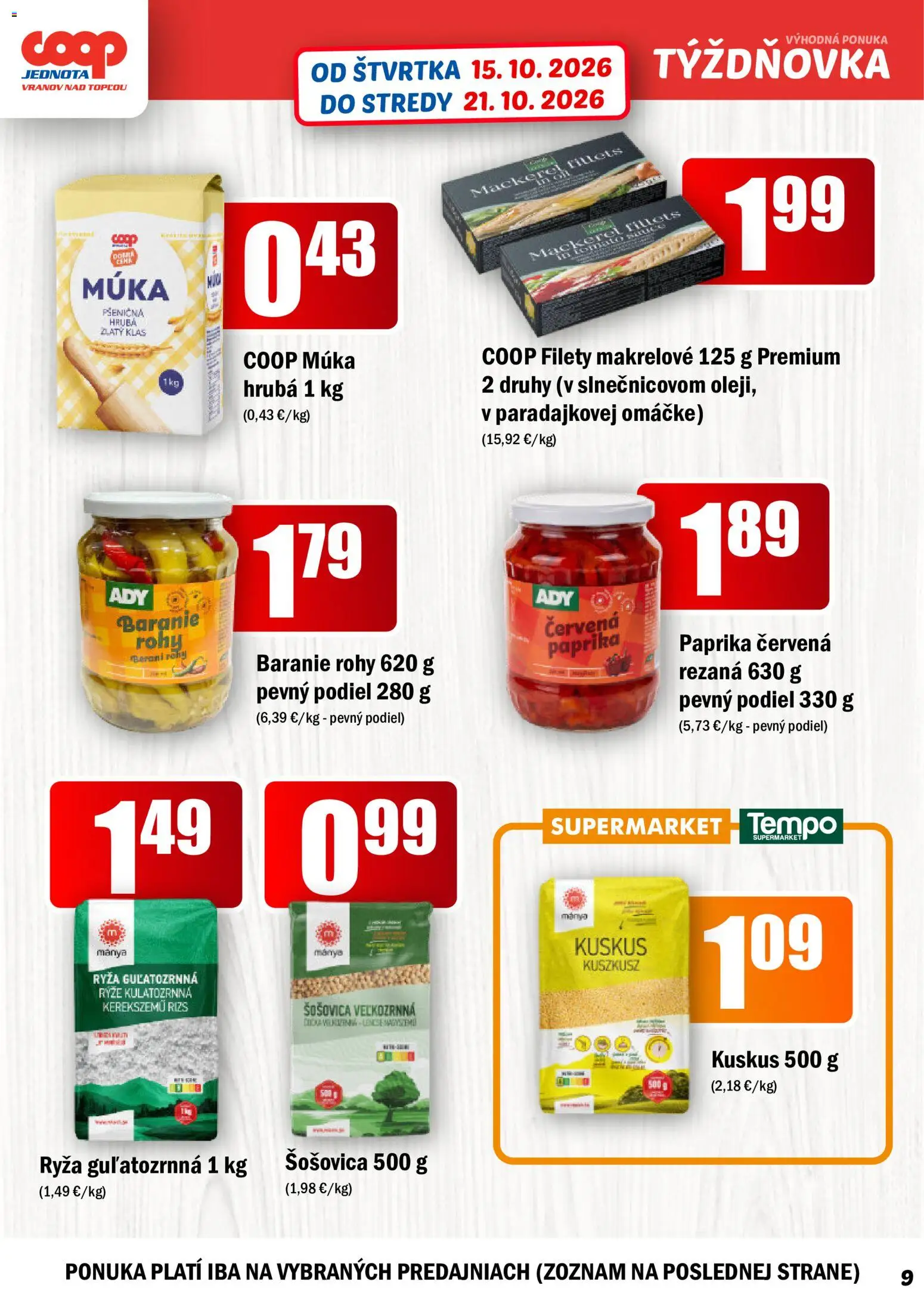 Náhľad COOP Jednota letáku platného od 15.10.2026