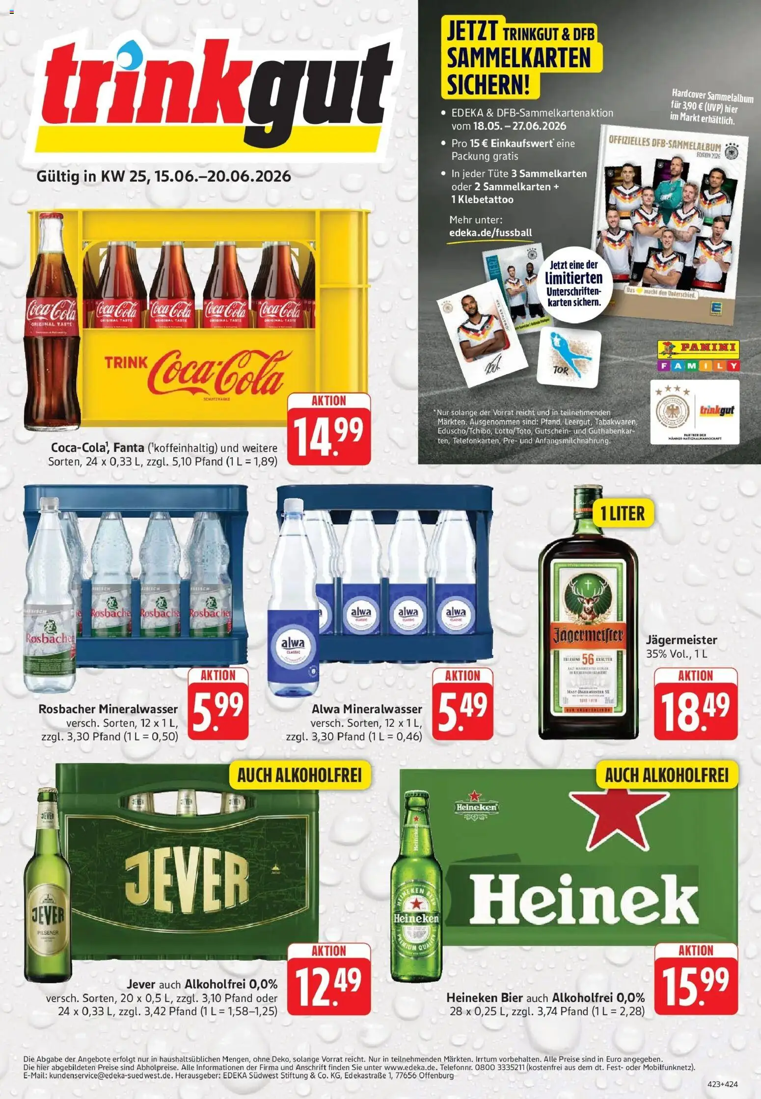 Vorschau von dem Prospekt des Geschäftes Trinkgut, gültig ab dem 14.06.2026 - Bier, Coca cola, Cola, Jägermeister, Mineralwasser, Jever, Heineken, Fanta