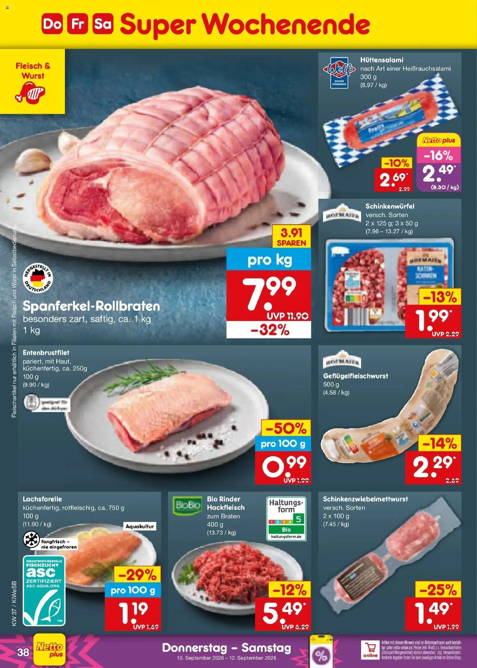 Vorschau von dem Prospekt des Geschäftes Netto Marken-Discount, gültig ab dem 07.09.2026 - Wurst, Fleisch, Hackfleisch