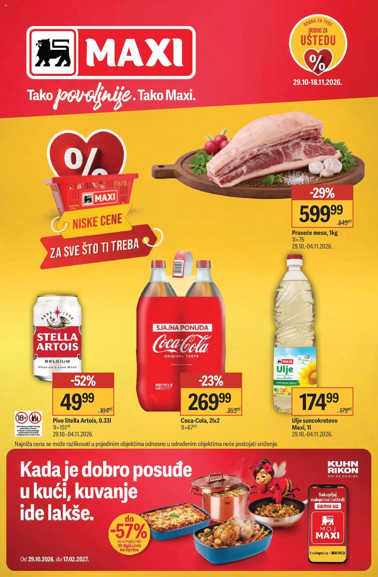 Pregled Maxi kataloga - važi od 29.10.2026 - Pivo, Sto, Stella Artois, Posuđe, Ulje
