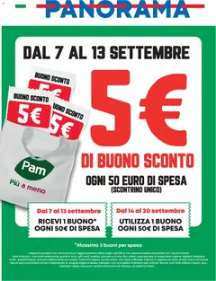 Anteprima dell'opuscolo Panorama volantino Sconto 5€ dal negozio Panorama valido da 07/09/2026