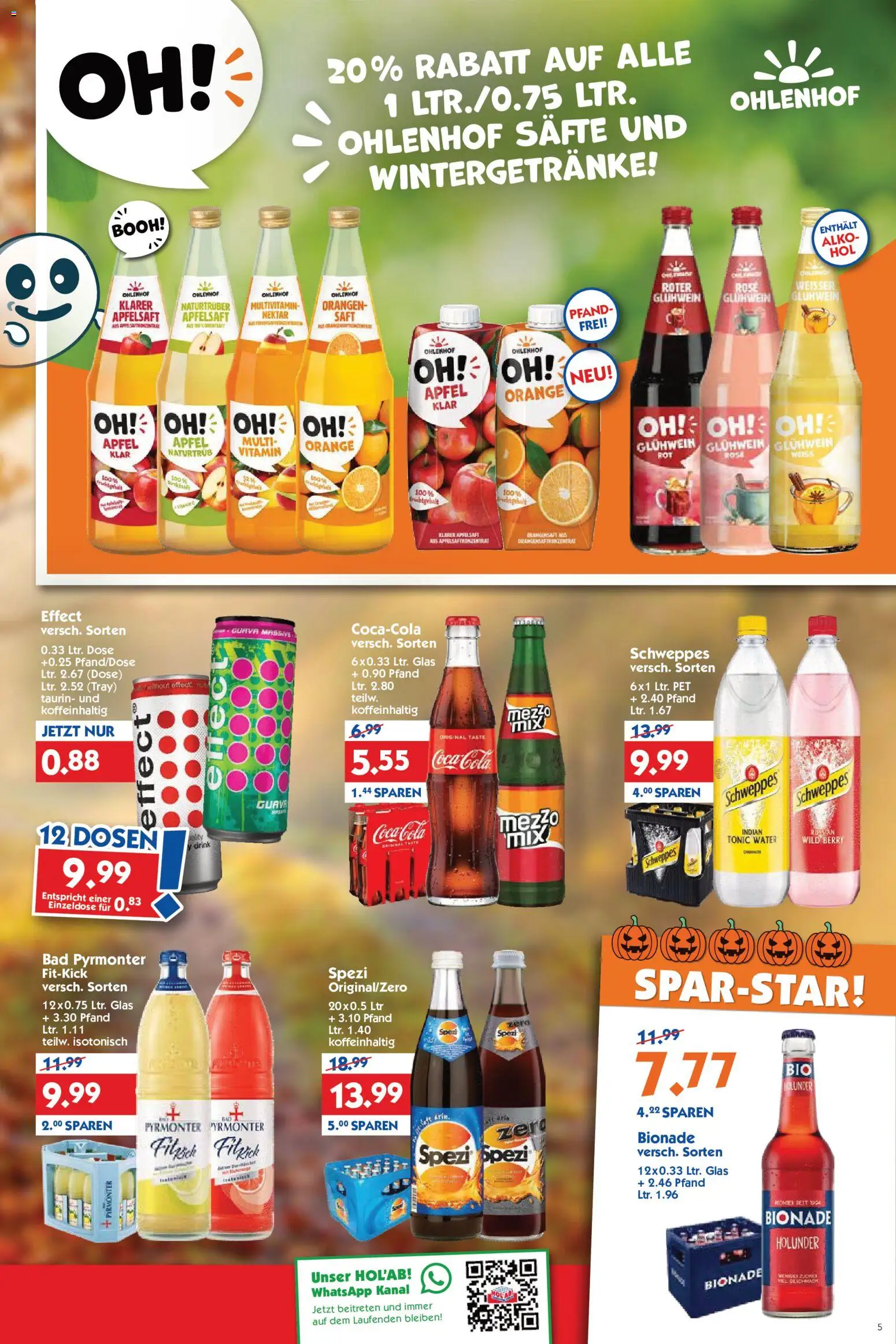 Vorschau von dem Prospekt des Geschäftes HOL’AB!, gültig ab dem 26.10.2026 - Coca cola, Äpfel, Bad, Schweppes, Bionade, Saft, Apfelsaft, Orangen