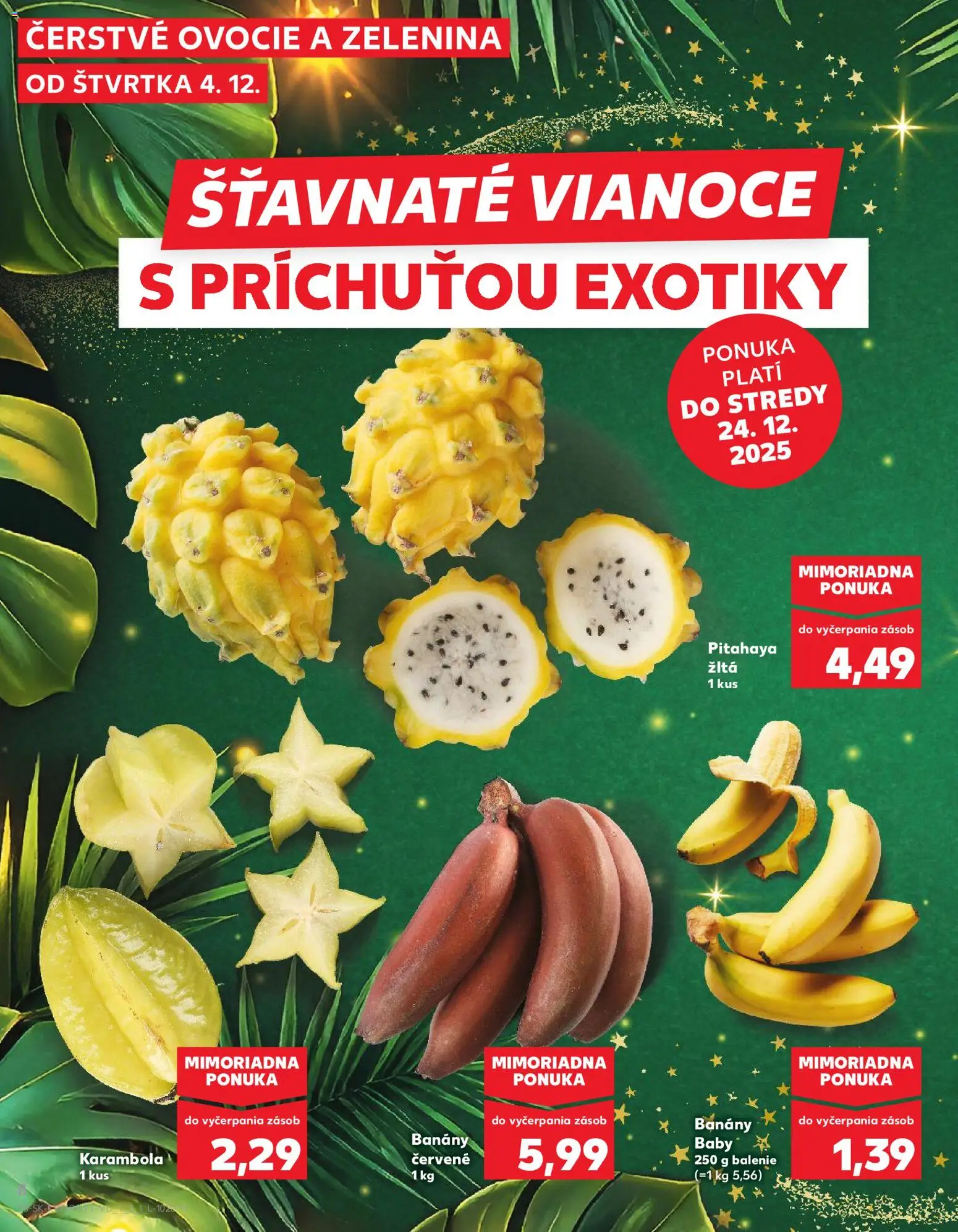 Náhľad Kaufland letáku platného od 04.12.2025 - Ovocie, Banány
