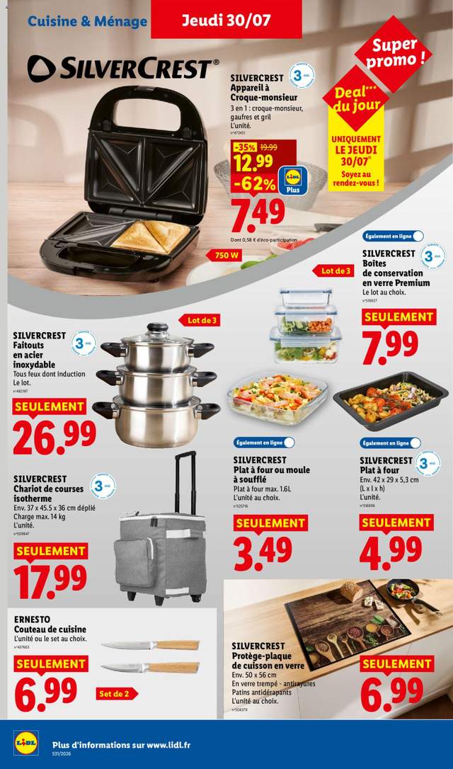 Nouveau catalogue Lidl à partir du 30/07