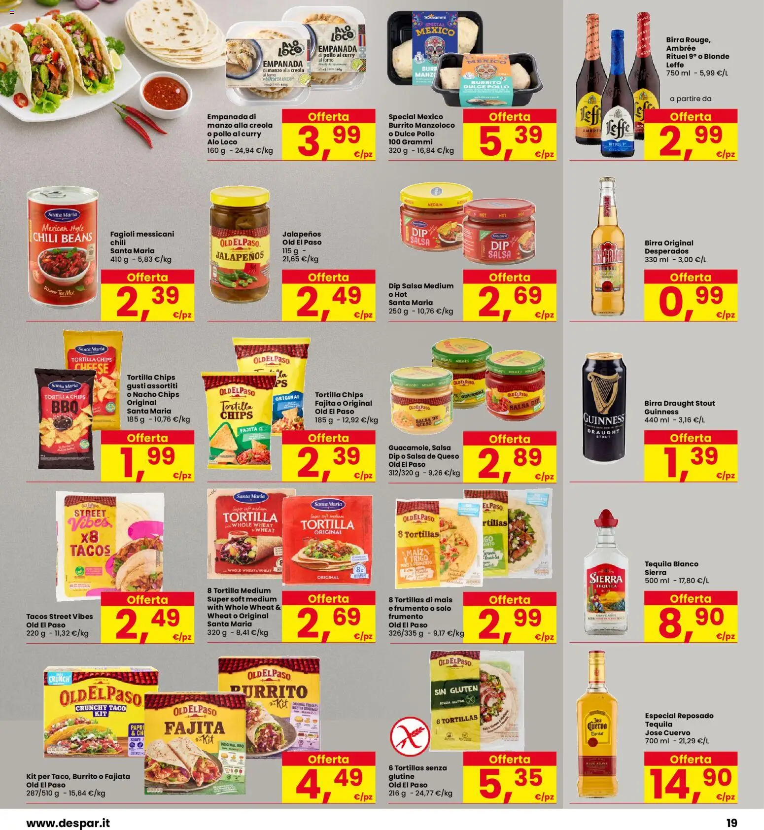 Anteprima dell'opuscolo Eurospar volantino Carpi dal negozio Eurospar valido da 22/10/2026 - Birra, Fagioli, Guacamole, Pollo, Agave, Tequila, Tortillas, Mais