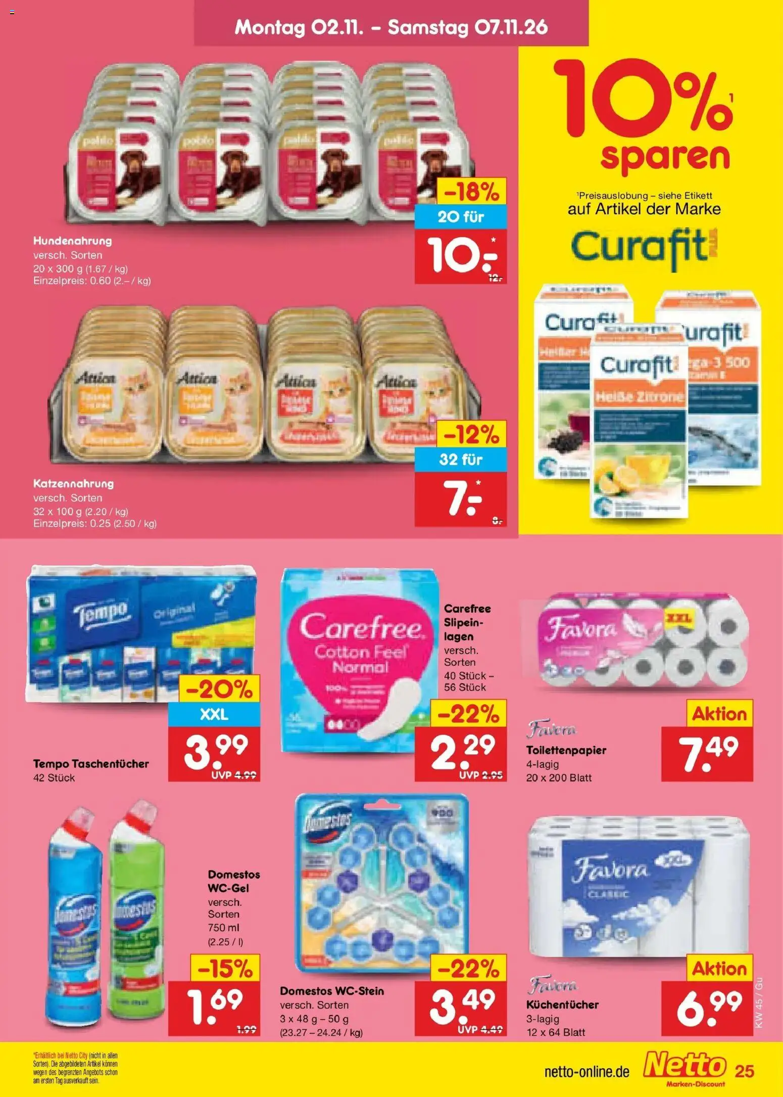 Vorschau von dem Prospekt des Geschäftes Netto Marken-Discount, gültig ab dem 02.11.2026 - Toilettenpapier, Zitrone, Tempo, Taschentücher
