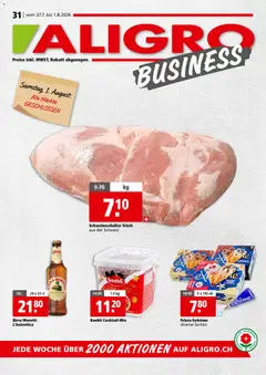 Vorschau des Merkblatts Aligro aktionen Business Schlieren, Gossau SG, Frauenfeld, Rapperswil-Jona, Sargans, Bern vom Shop Aligro gültig von 27.07.2026 bis 01.08.2026