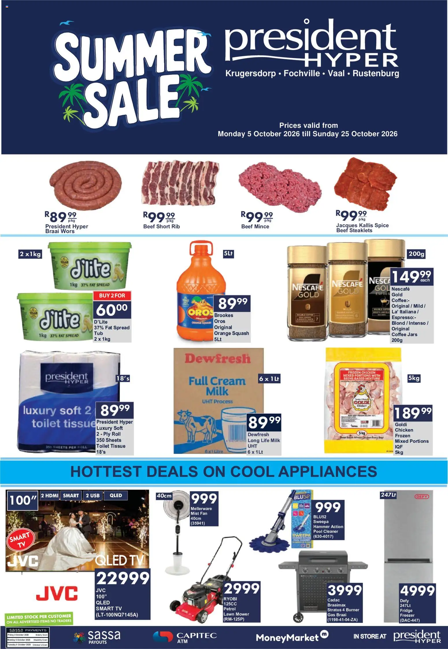 Preview of President Hyper flyer valid from 05/10/2026 - Coffee, TV, Milk, Freezer, Stock, Hammer, Beef, Spread