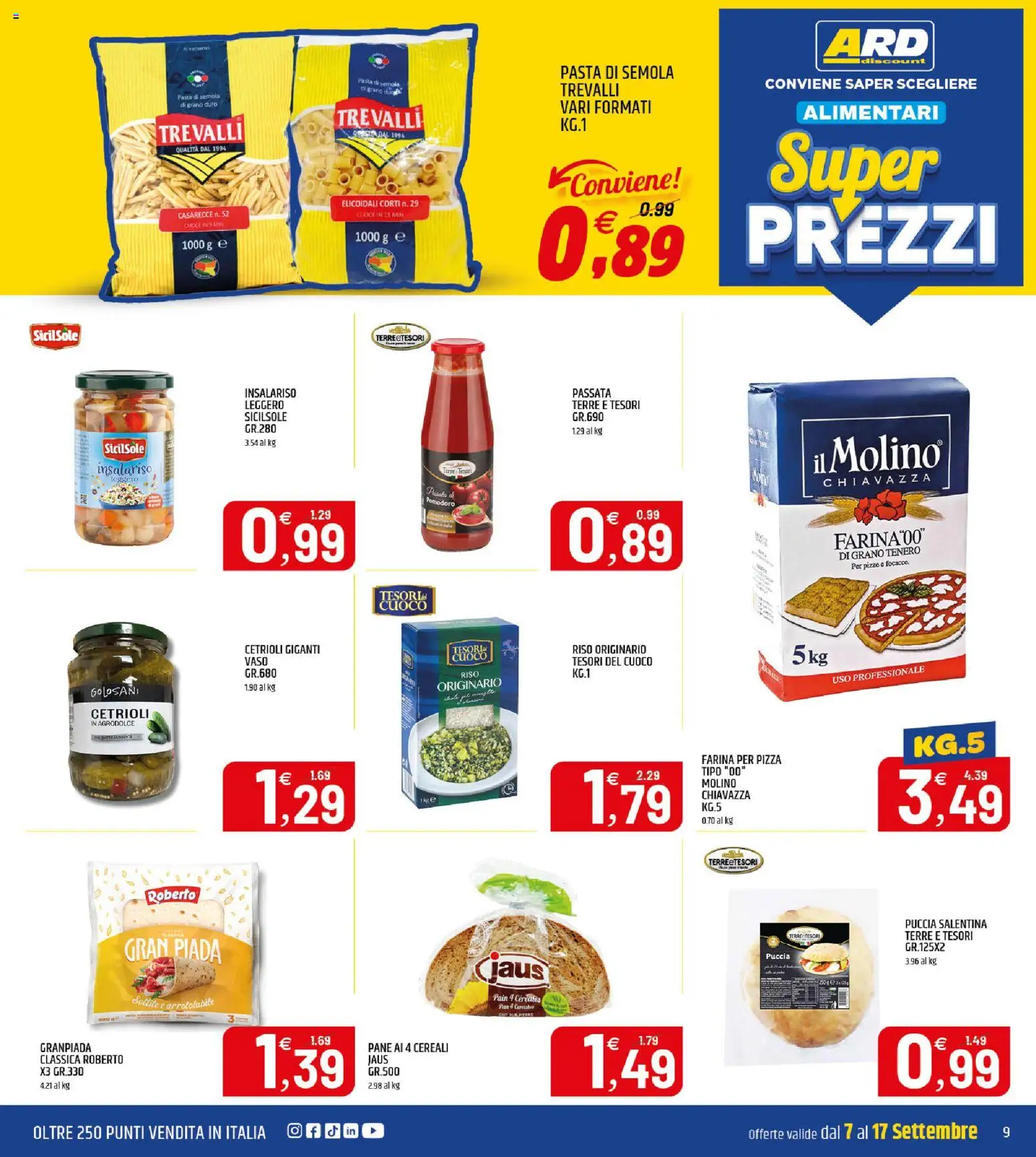 Anteprima dell'opuscolo ARD Discount volantino dal negozio ARD Discount valido da 07/09/2026 - Pizza, Pane, Pomodoro, Riso, Cetrioli, Farina, Semola, Pasta di semola