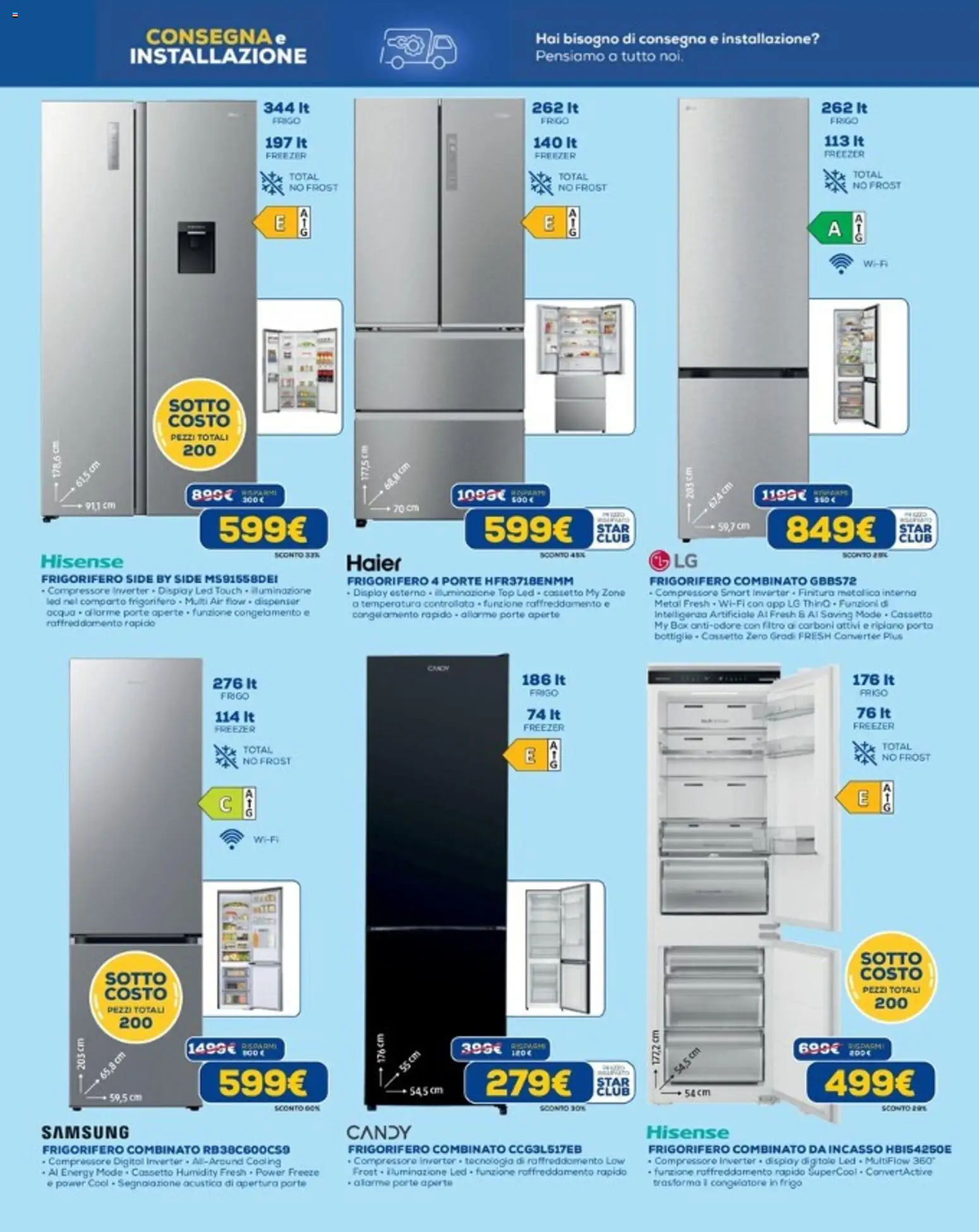 Anteprima dell'opuscolo Euronics volantino dal negozio Euronics valido da 10/09/2026 - Acqua, Top, Porta, Freezer, Illuminazione, Compressore, Frigorifero combinato, Ripiano