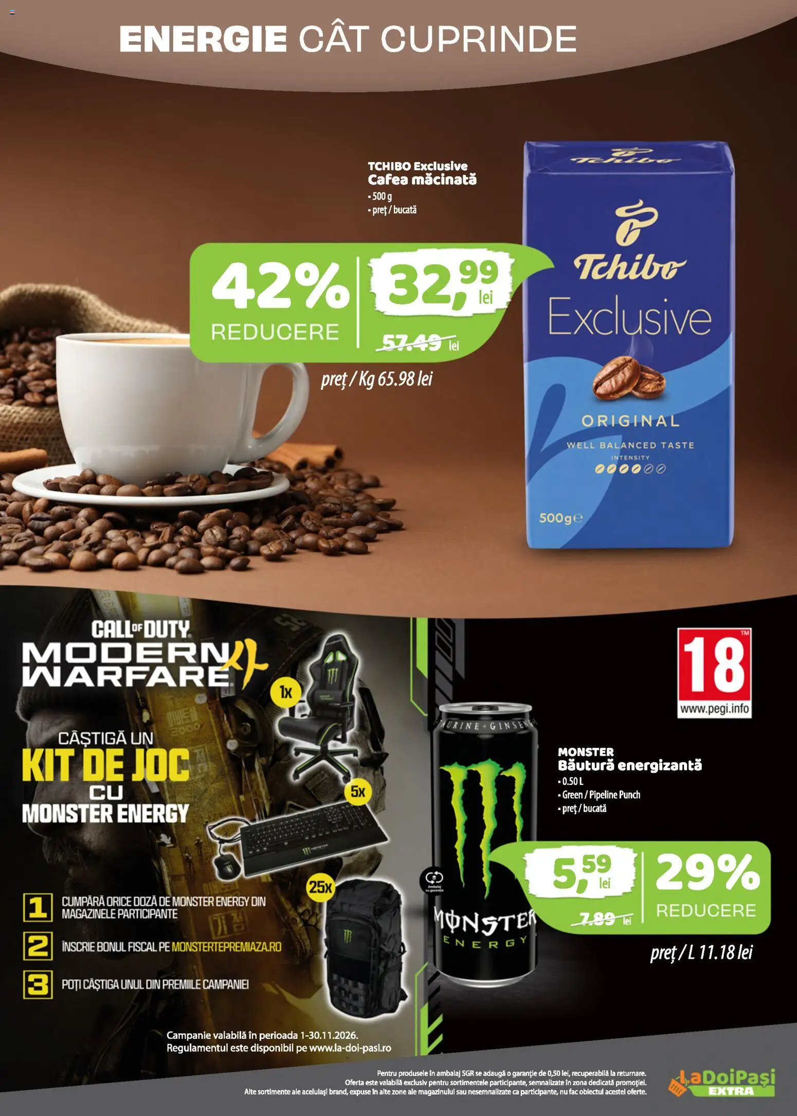 Previzualizarea de cataloage: LaDoiPași LaDoiPași Catalog extra valabil de la 01.11.2026 - Cafea, Joc, Cafea macinata, Băutură energizantă