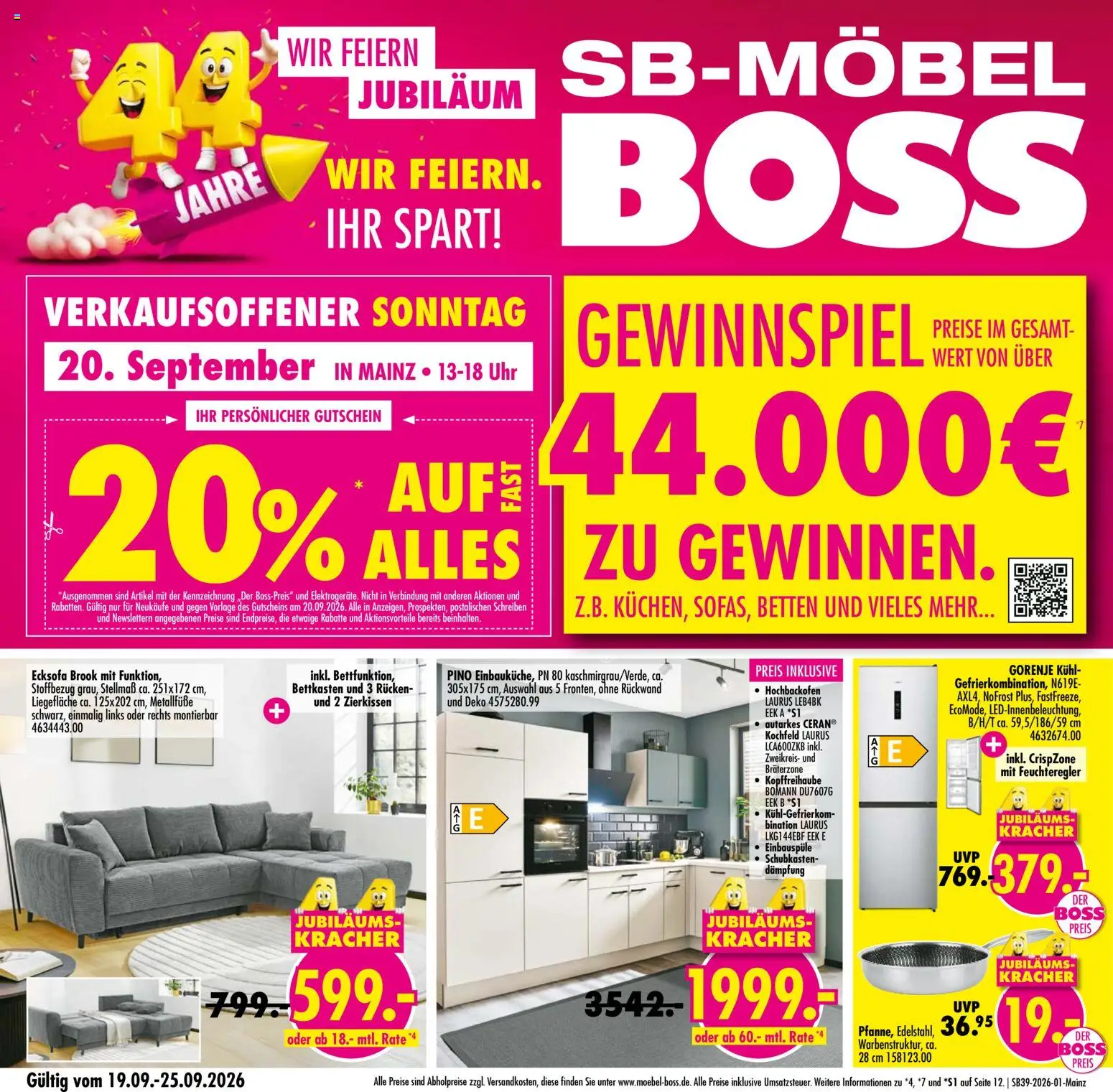 Vorschau von dem Prospekt des Geschäftes SB Möbel Boss, gültig ab dem 19.09.2026