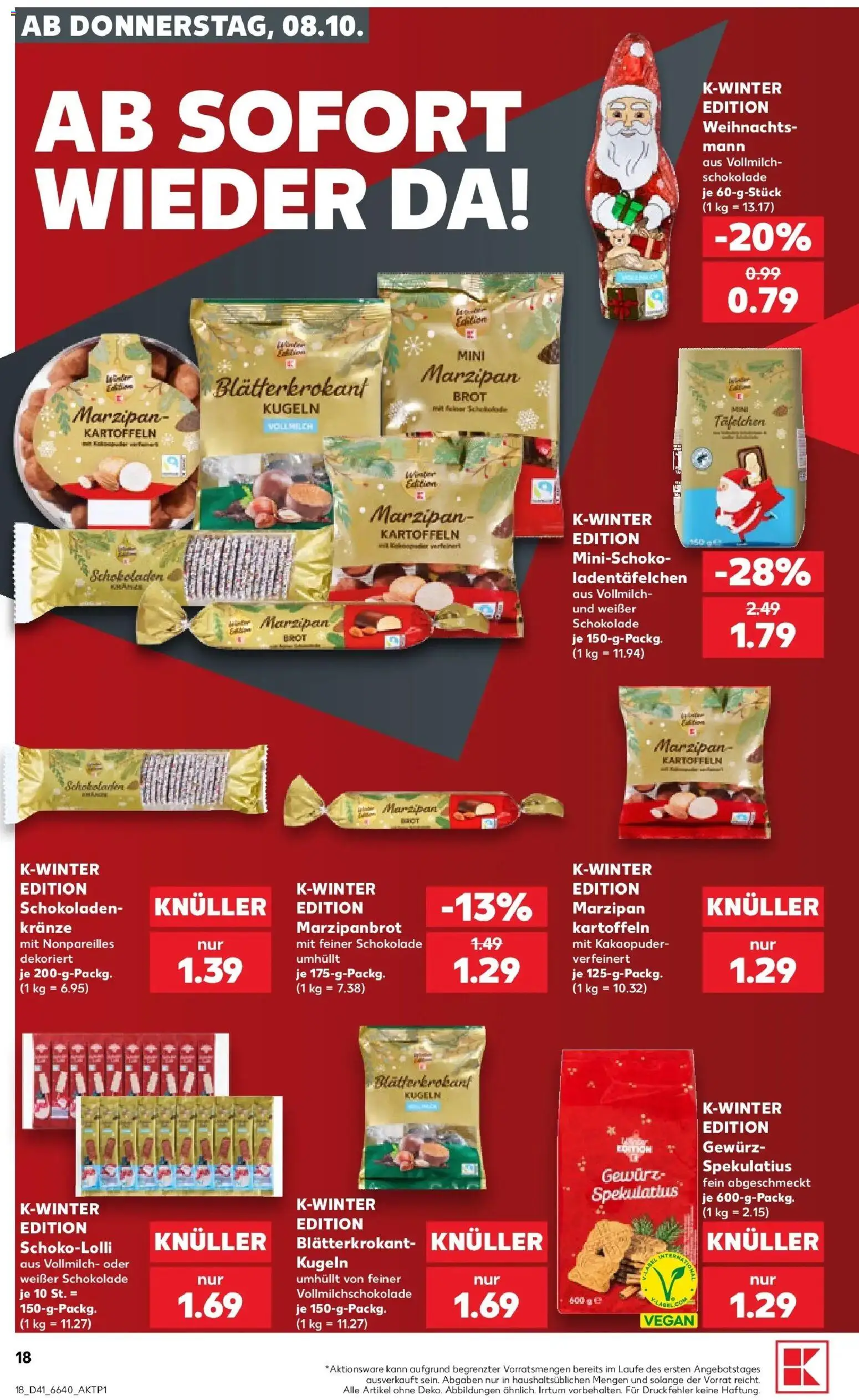 Vorschau von dem Prospekt des Geschäftes Kaufland, gültig ab dem 08.10.2026 - Schokolade, Brot, Kartoffeln