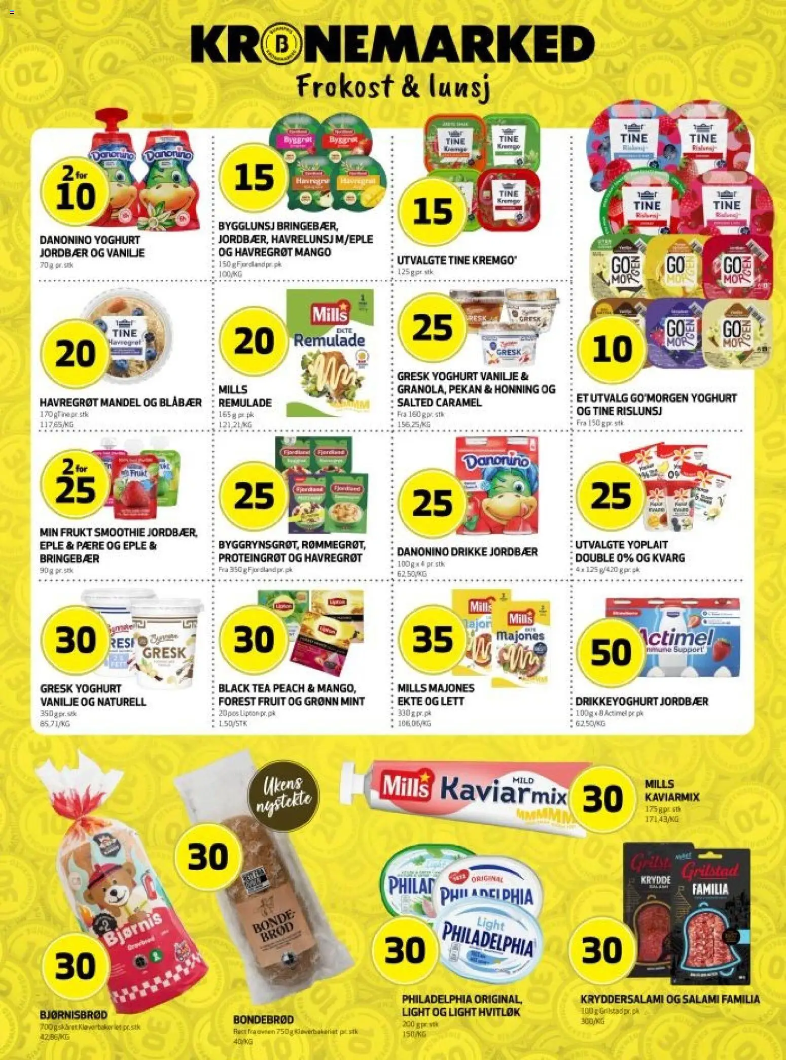 Forhåndsvis Bunnpris kundeavis fra butikk Bunnpris gyldig fra 19/10/2026 - Honning, Frukt, Salami, Smoothie, Remulade, Gresk yoghurt, Hvitløk, Grilstad