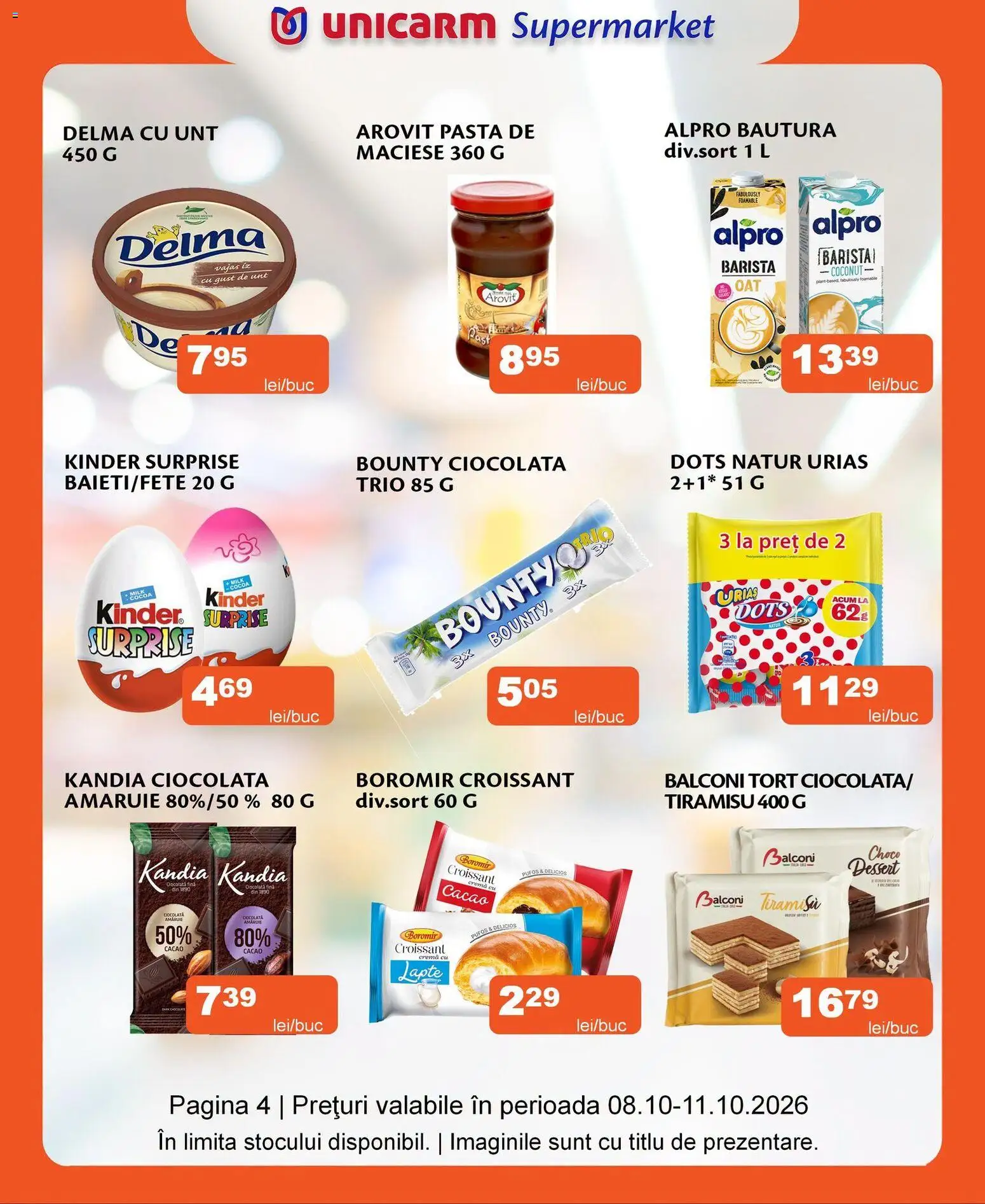 Previzualizarea de cataloage: Unicarm Unicarm Catalog Prețuri de weekend valabil de la 08.10.2026 - Tiramisu, Tort, Ciocolată, Lapte, Unt, Cremă, Cacao, Alpro