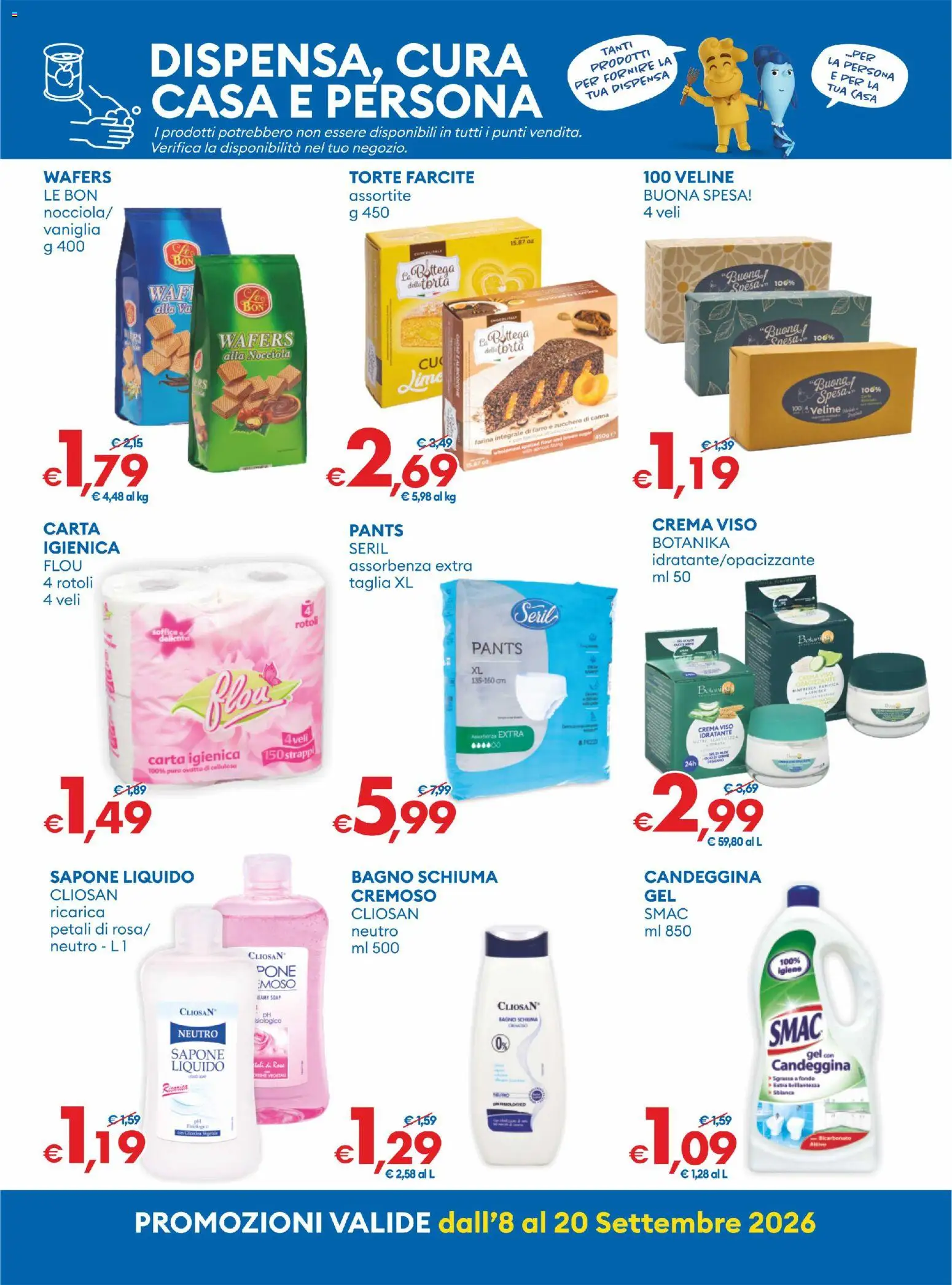 Anteprima dell'opuscolo MD Discount volantino dal negozio MD Discount valido da 08/09/2026 - Lime, Farro, Carta igienica, Farina, Crema viso, Cacao, Veline, Farina integrale