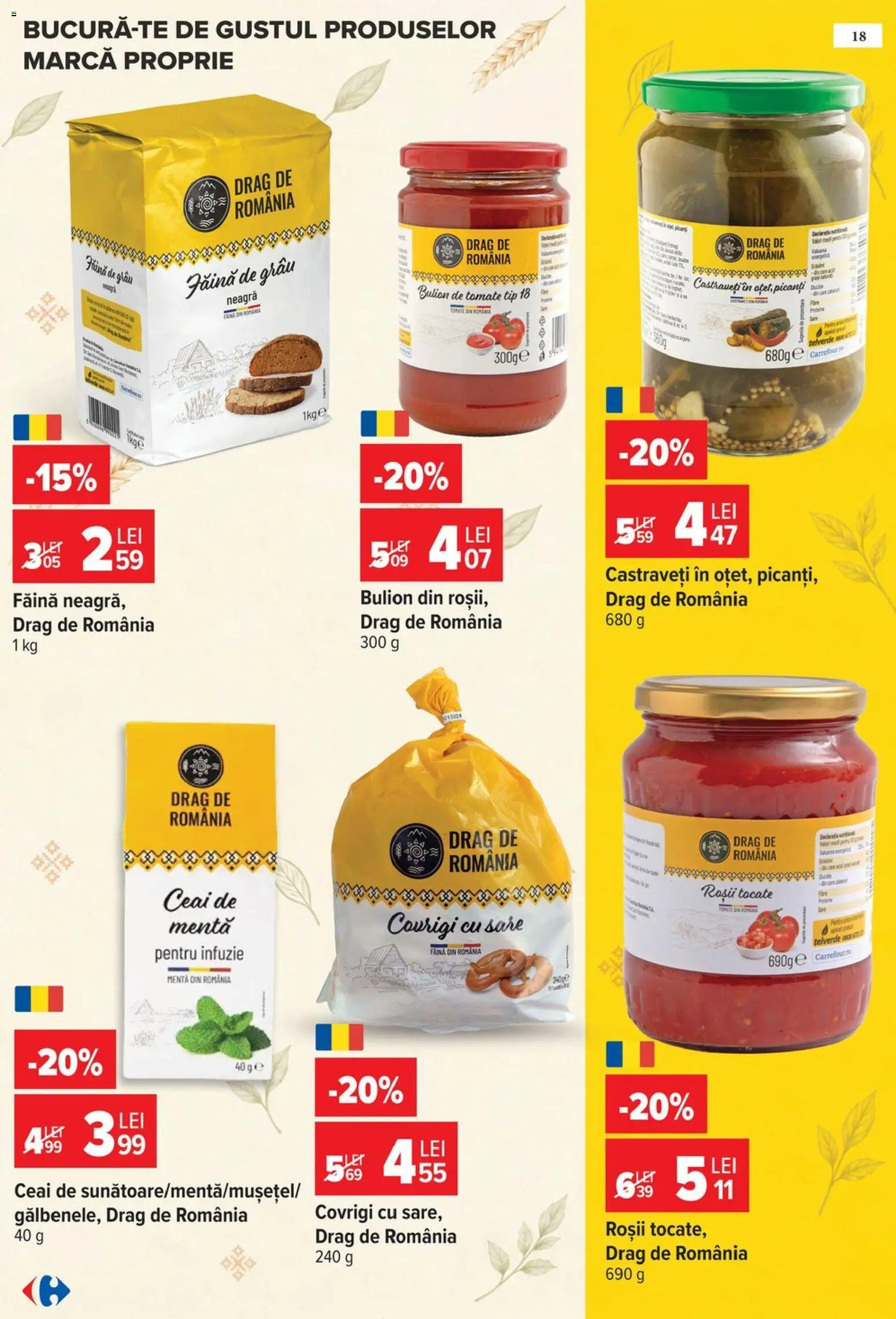 Previzualizarea de cataloage: Carrefour Carrefour Catalog valabil de la 28.10.2026 - Ceai, Menta, Făină, Roșii, Tip, Sare, Bulion, Castraveți